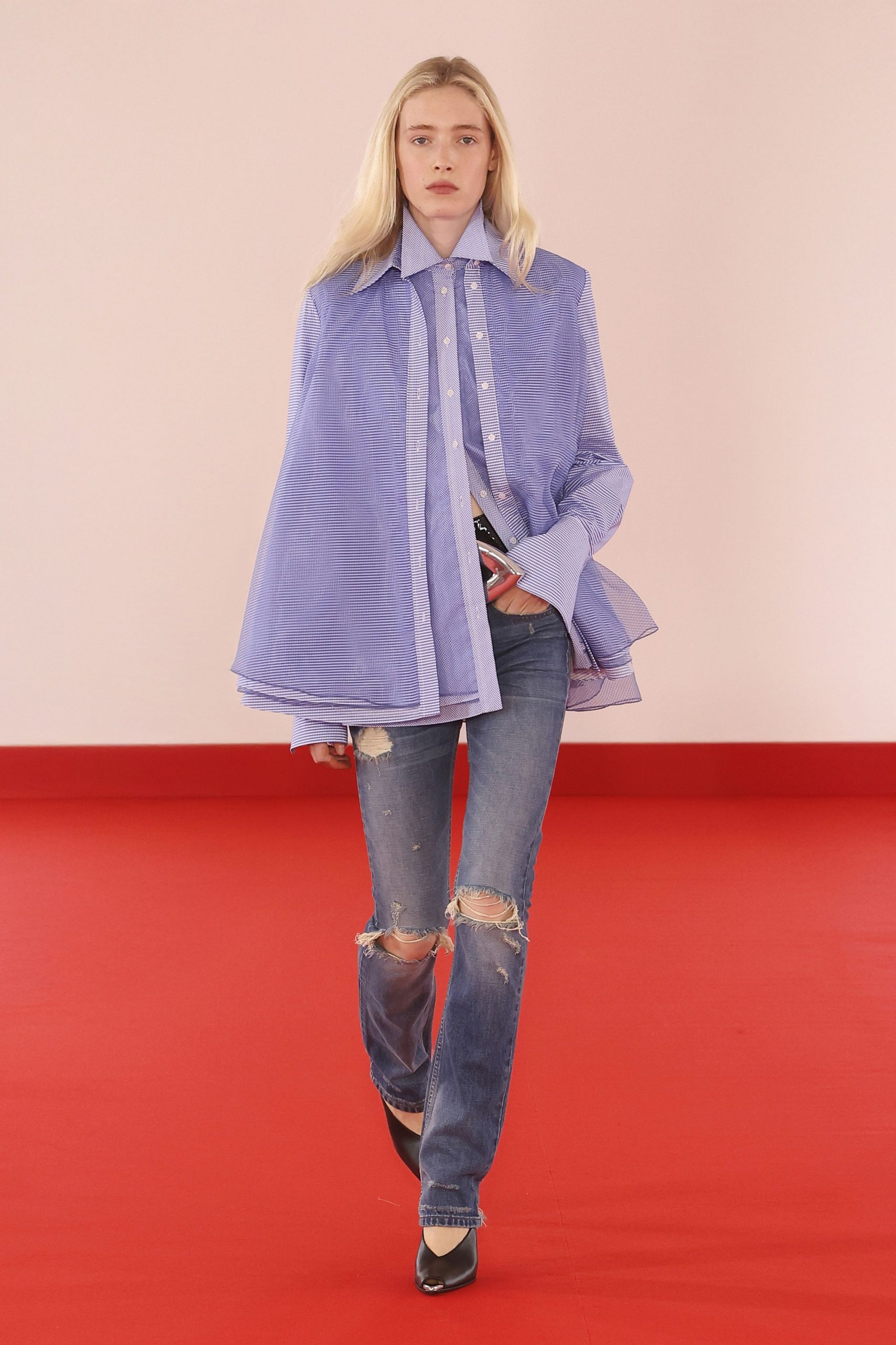 purple cotton oversized layered cape