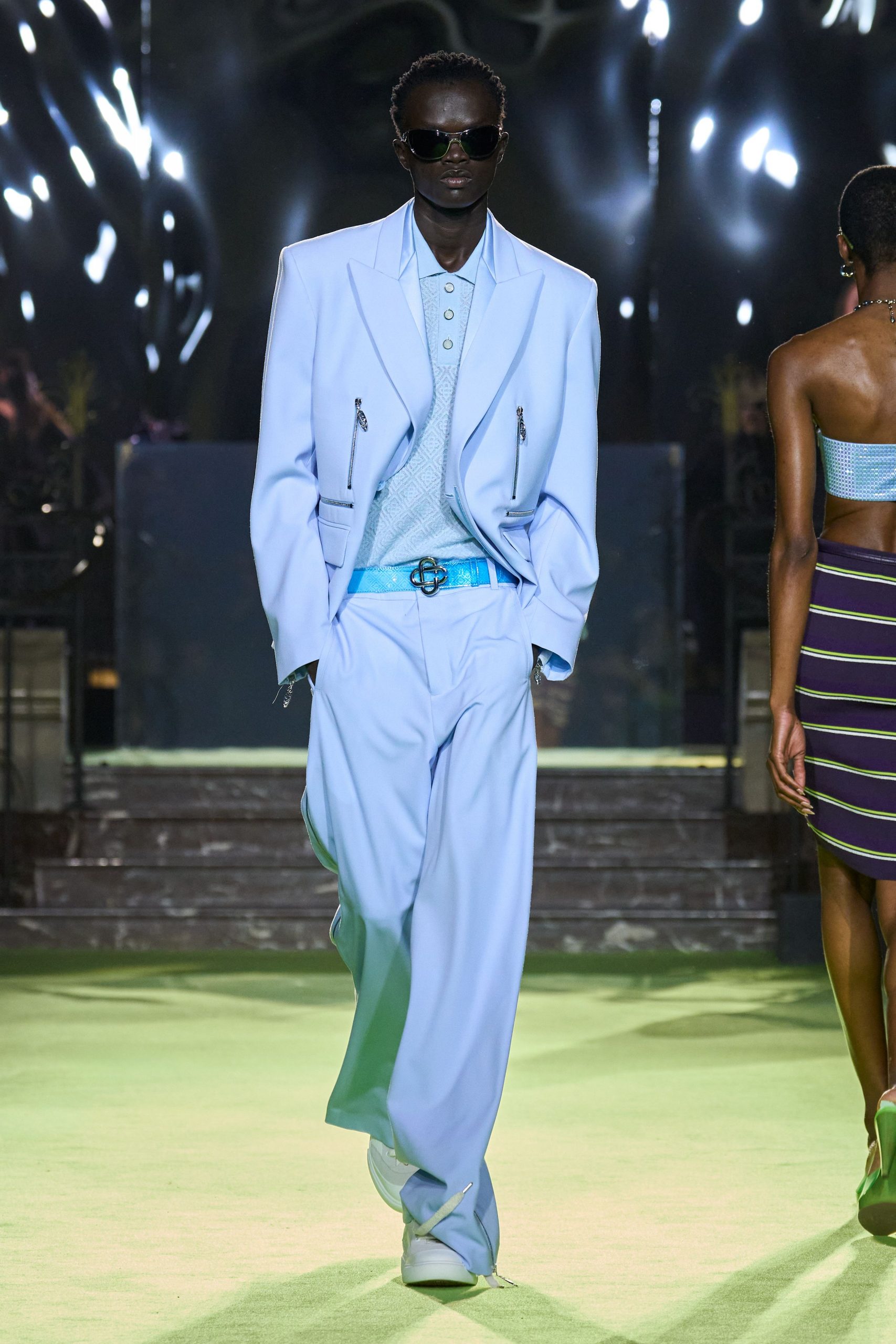 light blue relaxed suit