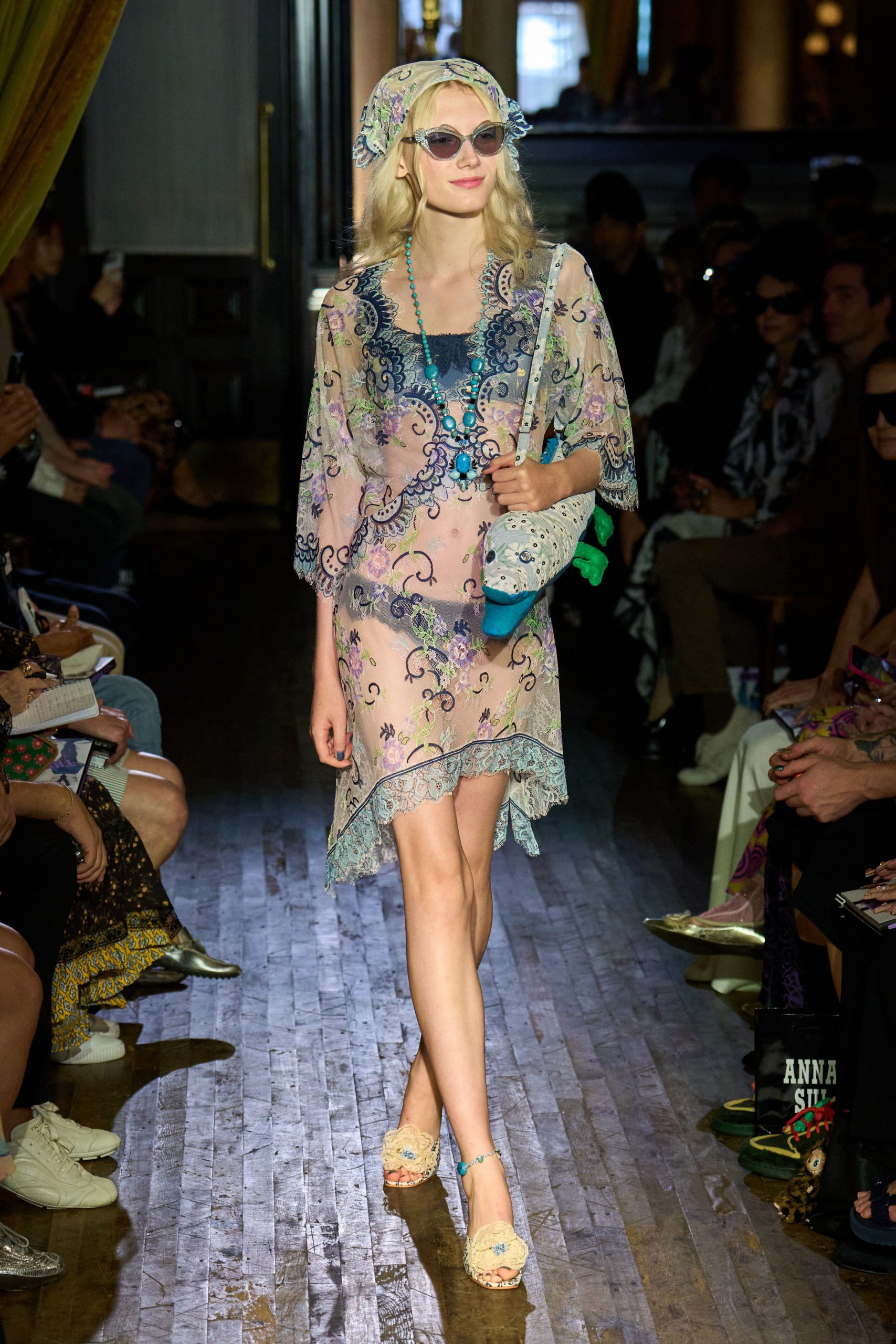 multi chiffon sleeveless v-neck fitted layered embroidered dress