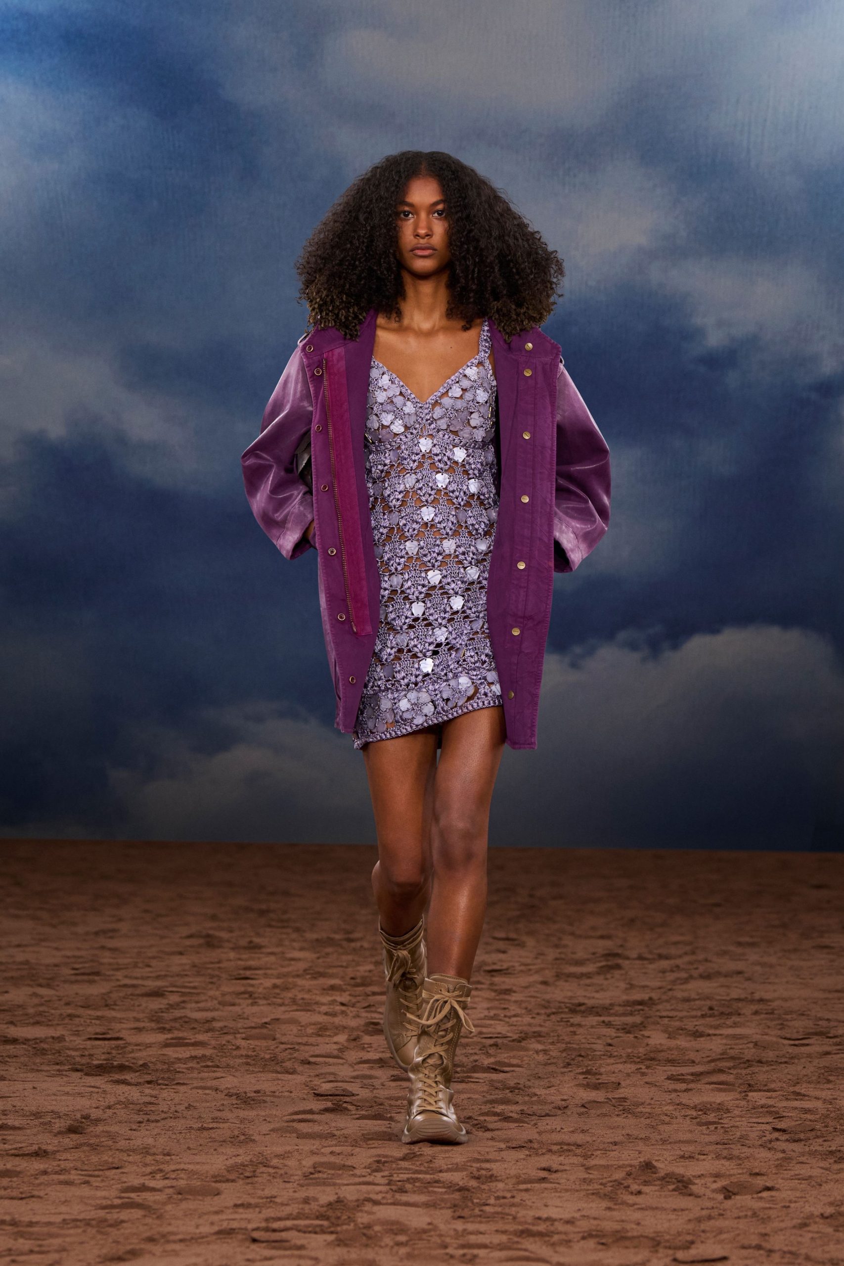 purple velvet long-sleeve collared relaxed buttoned jacket