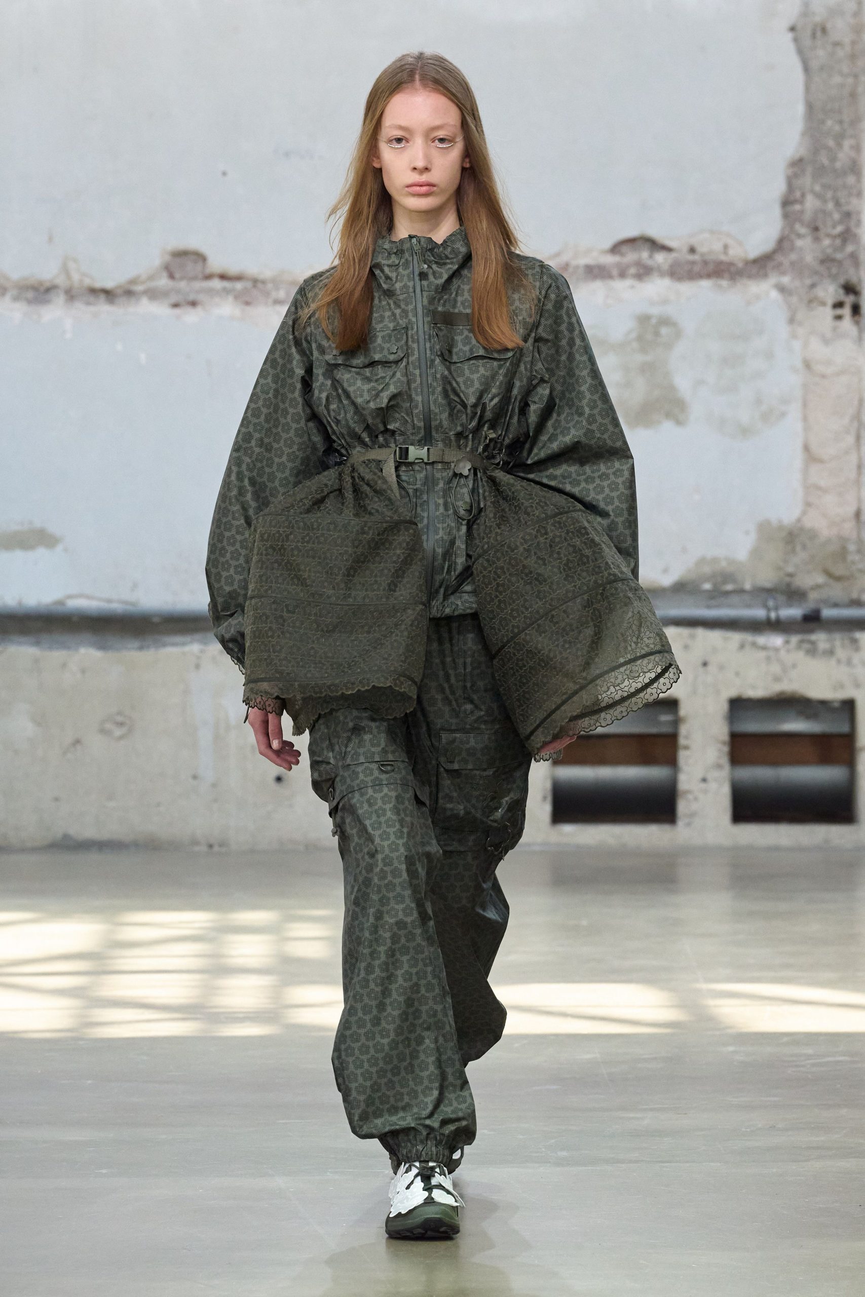 green relaxed jacket and pants