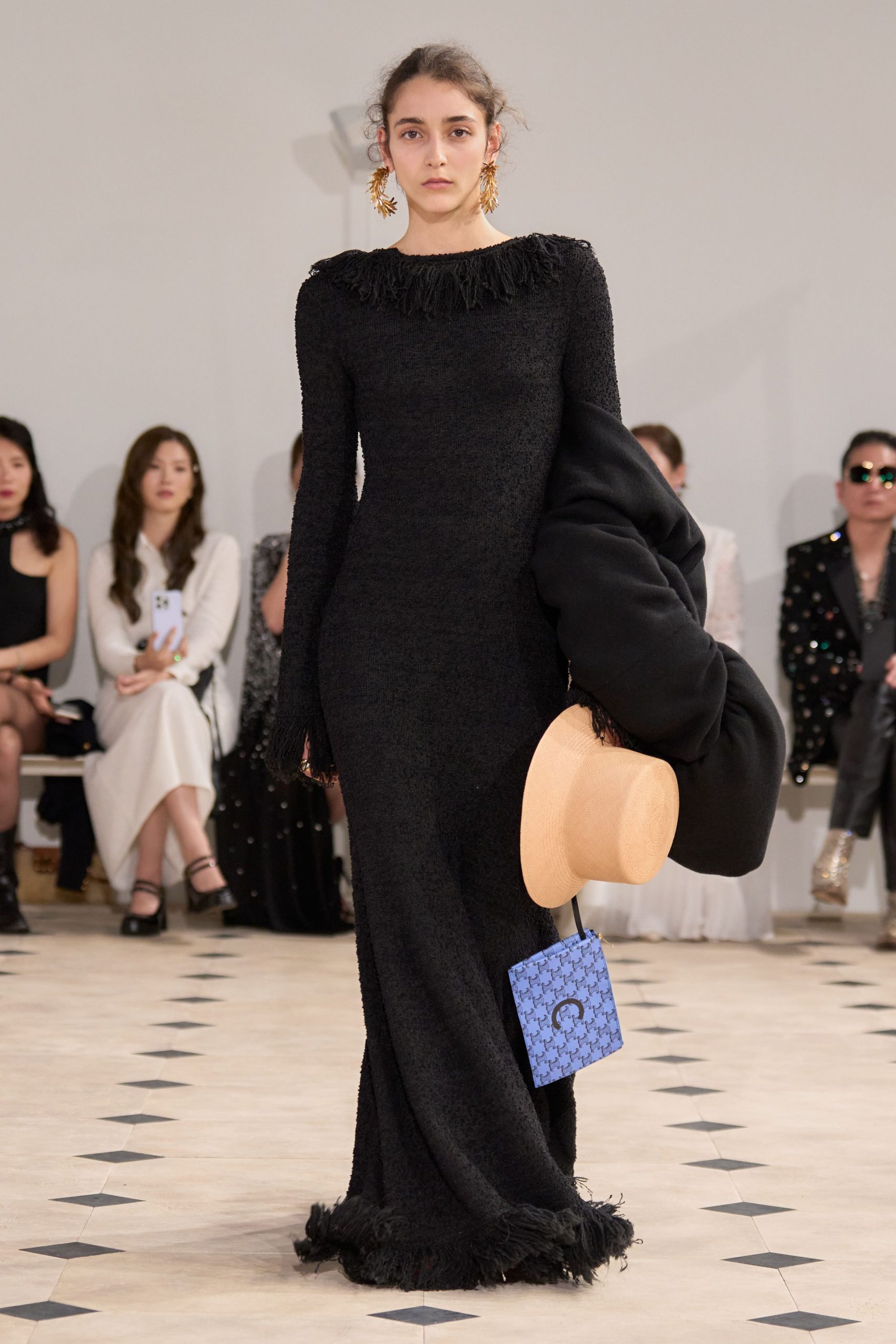 black wool oversized coat
