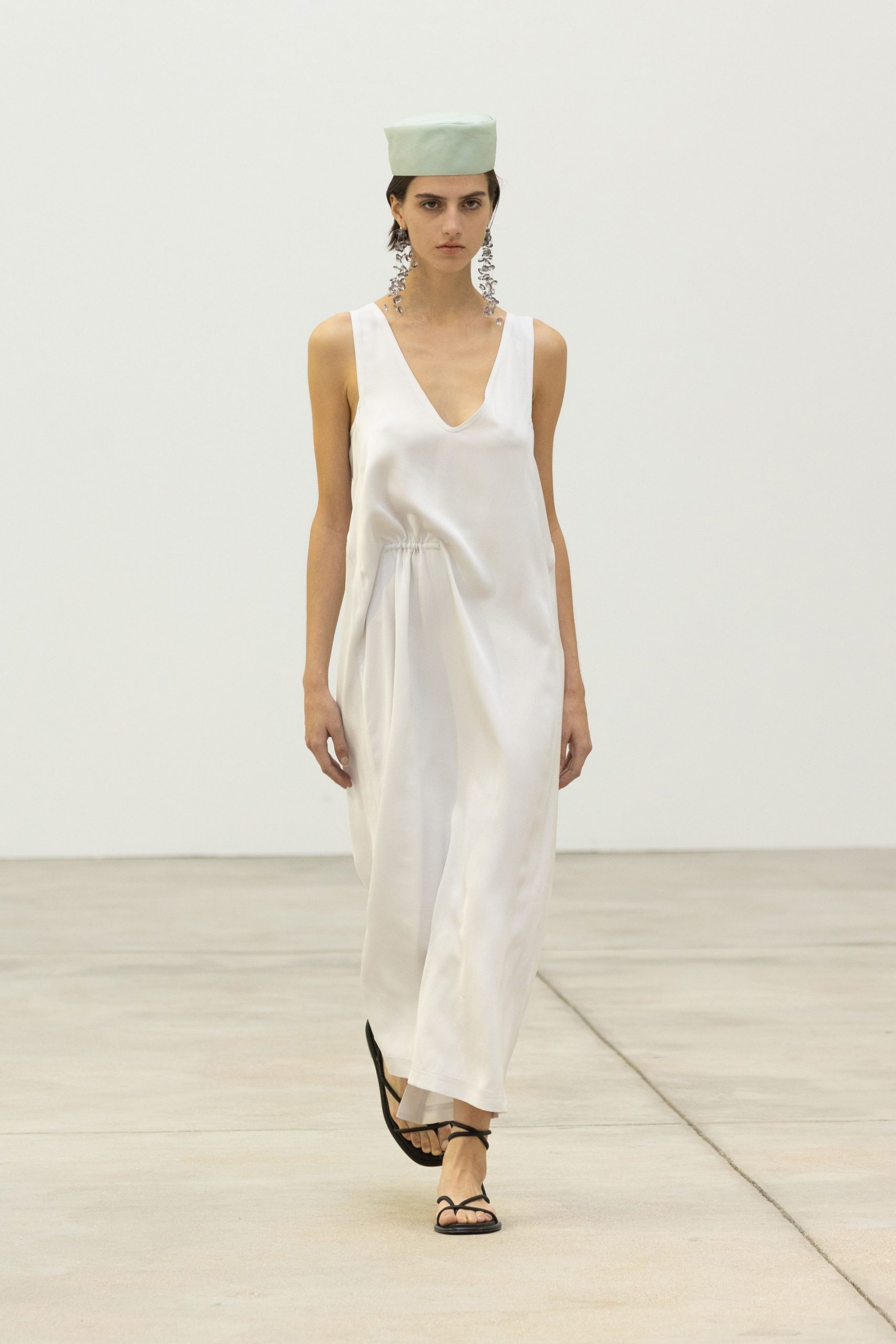 white silk maxi dress