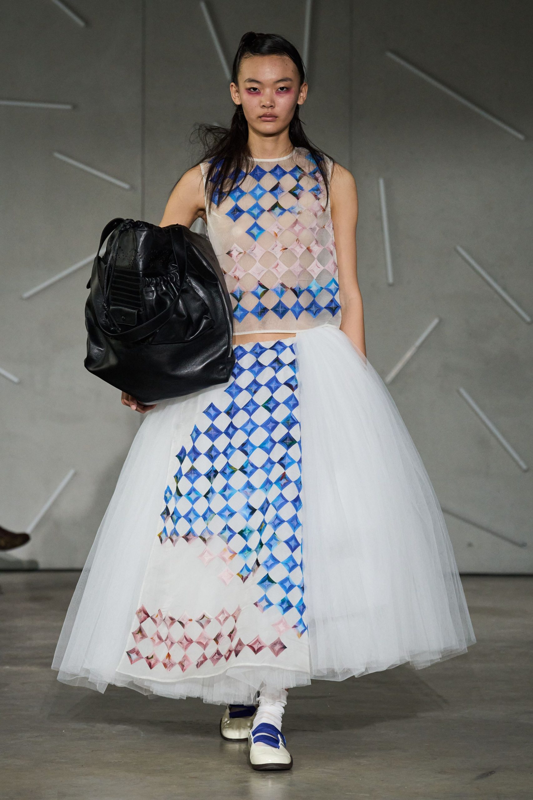 colorful layered top with tulle skirt