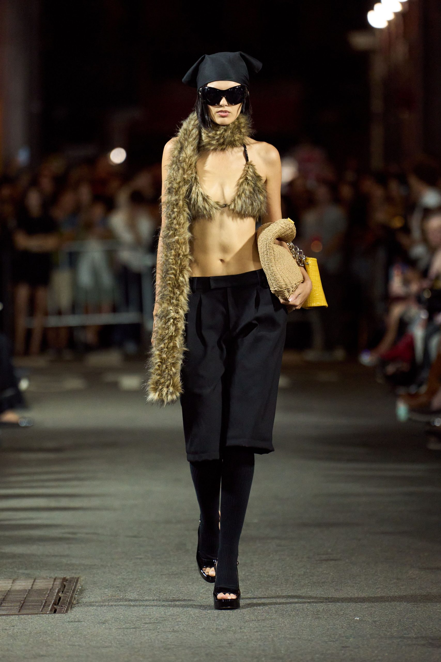 brown fur scarf