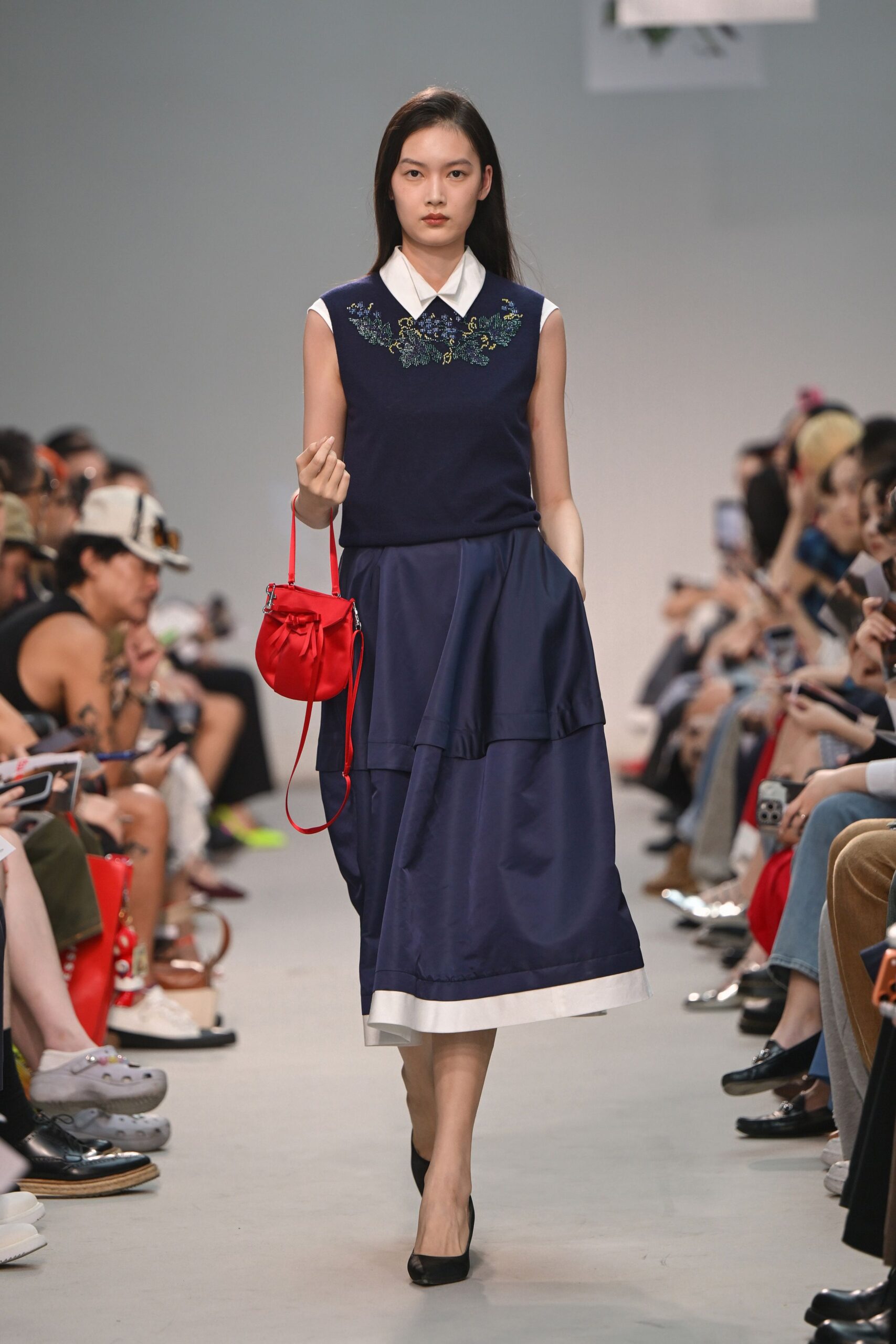 blue cotton top and skirt