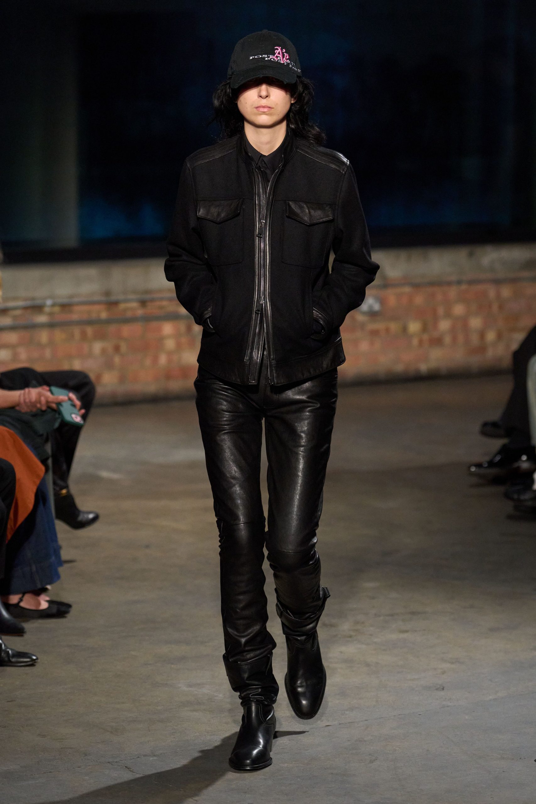 black fitted jacket and pants