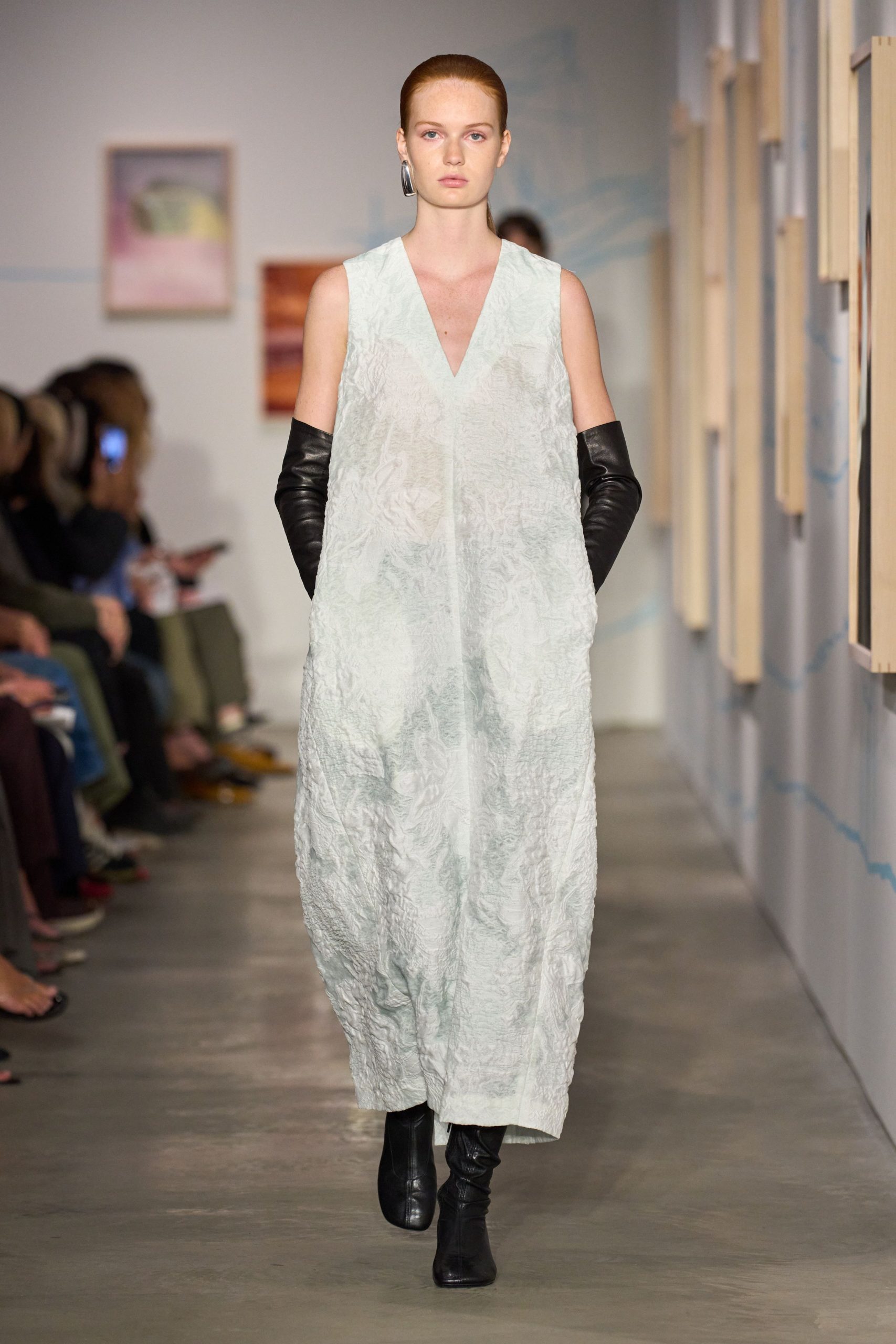 blue cotton sleeveless v-neck relaxed textured maxi dress
