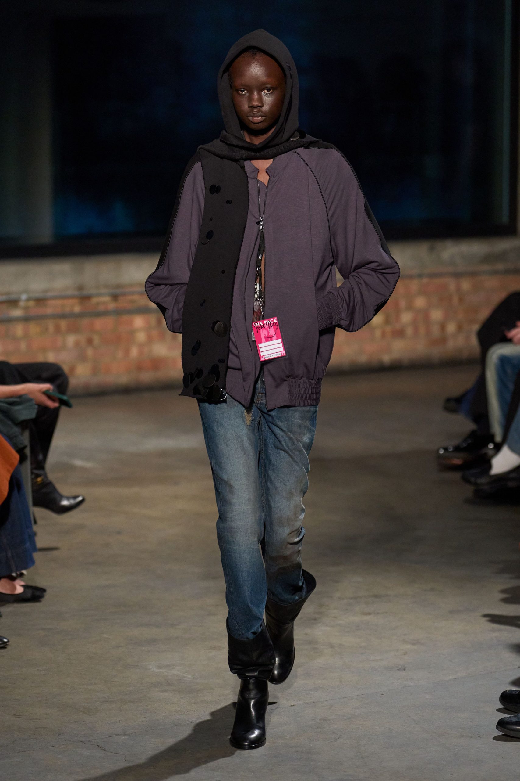 purple relaxed jacket with black top