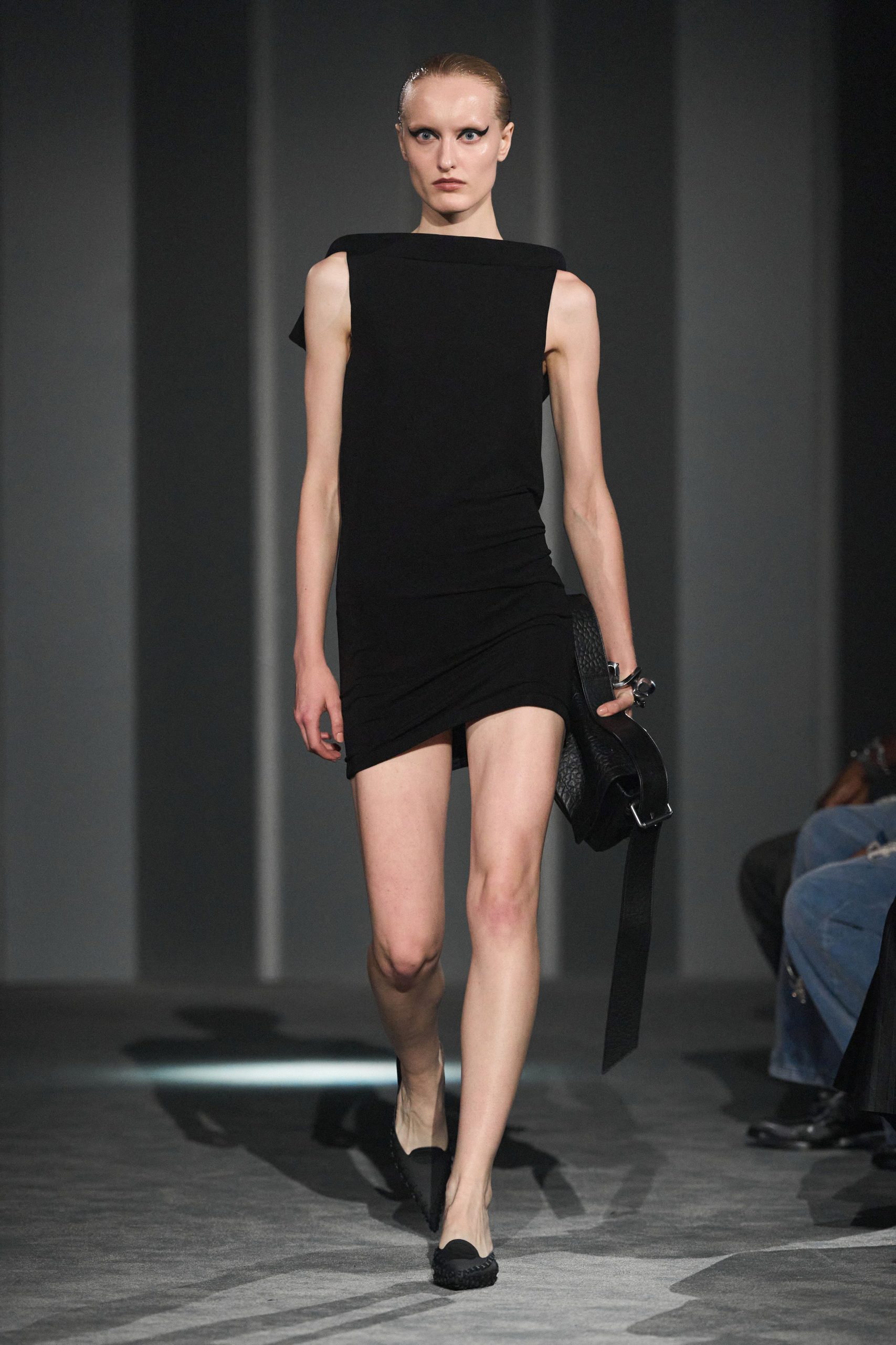 black fitted mini dress
