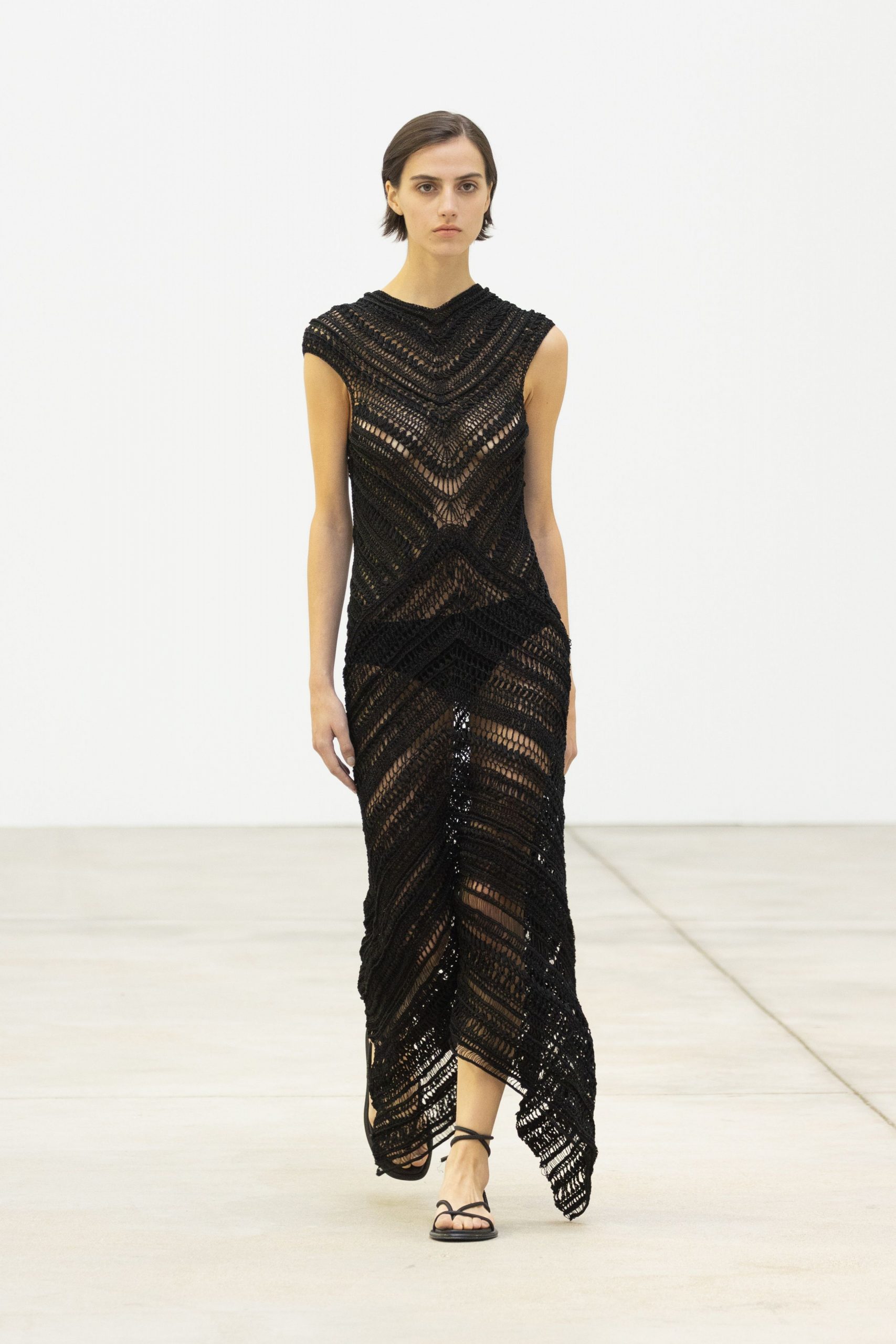 black cotton sleeveless v-neck fitted layered dress