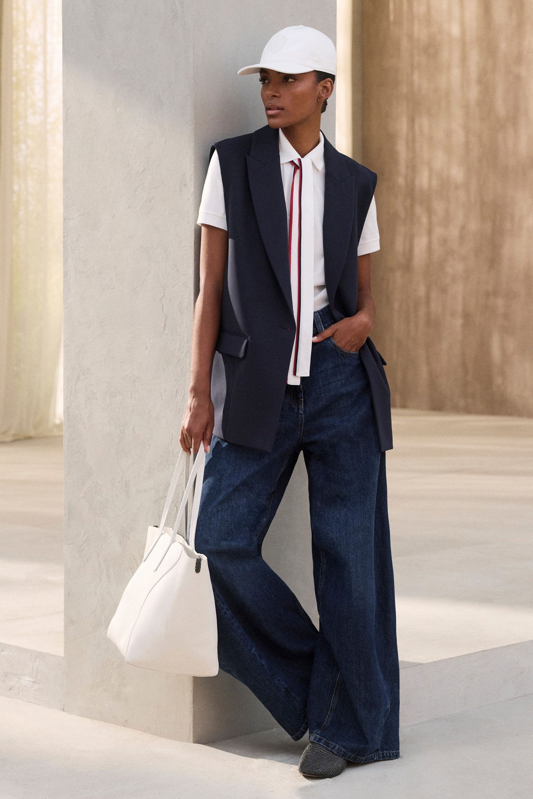 black tailored blazer with white shirt