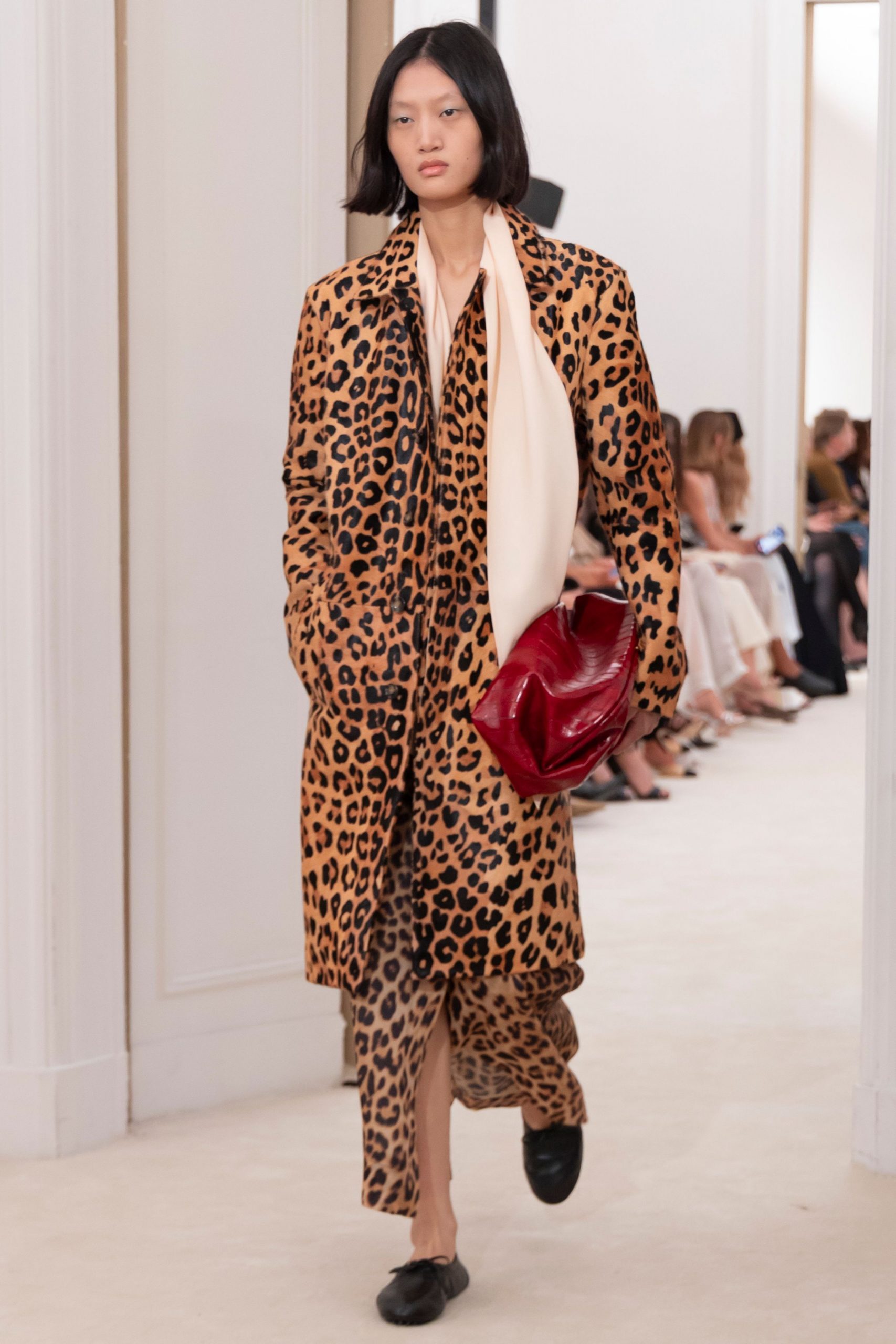 animal-print coat and dress