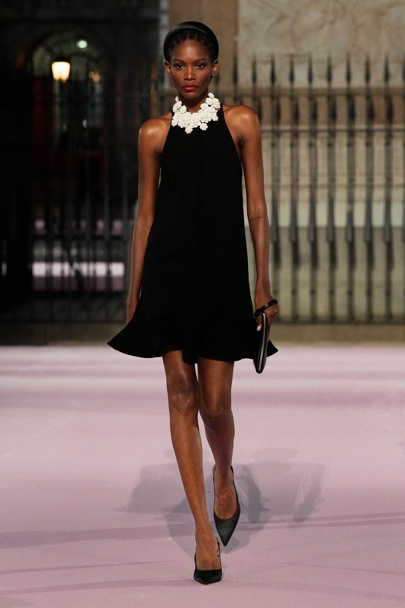 black silk sleeveless mini dress