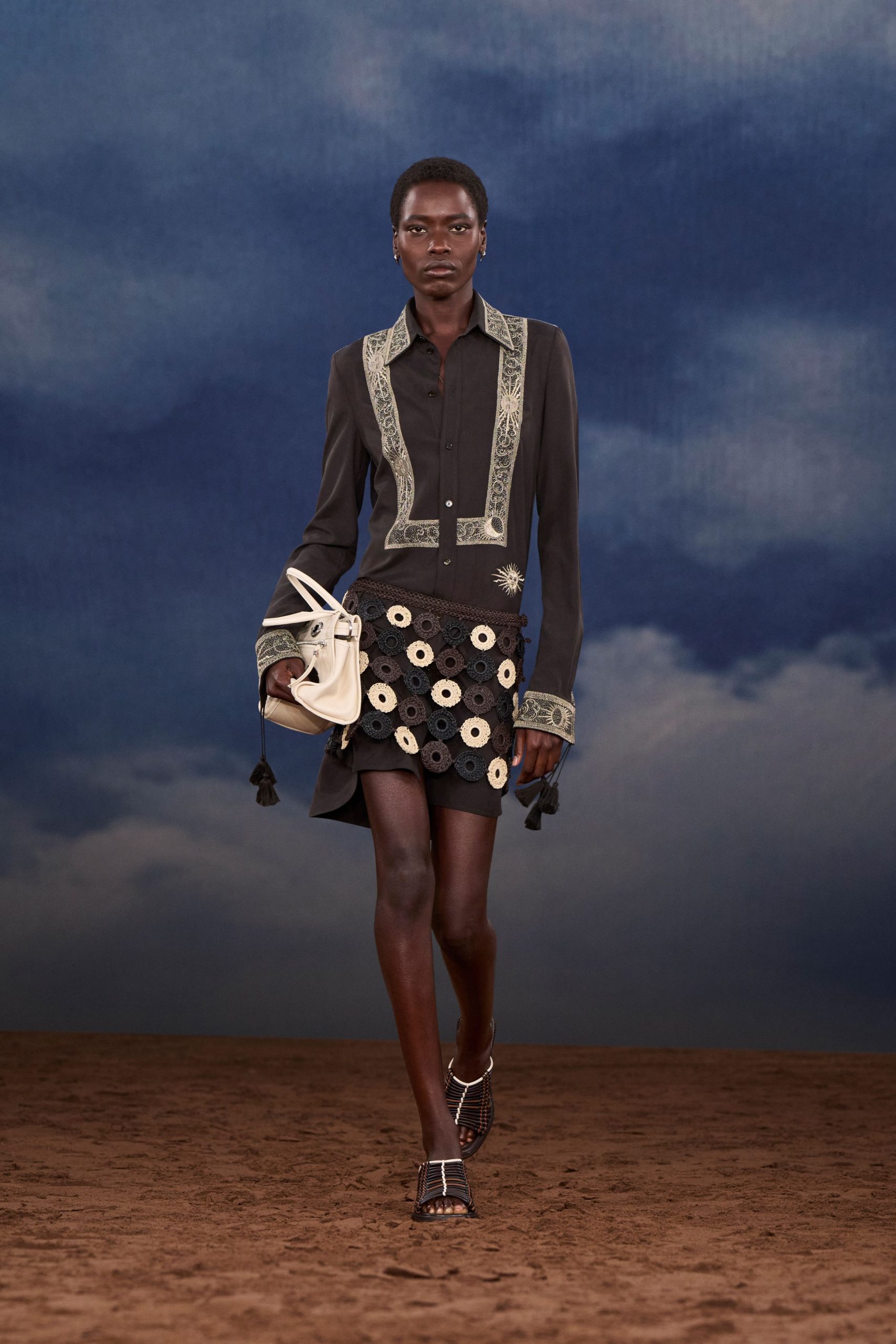 black shirt-dress with tiered skirt