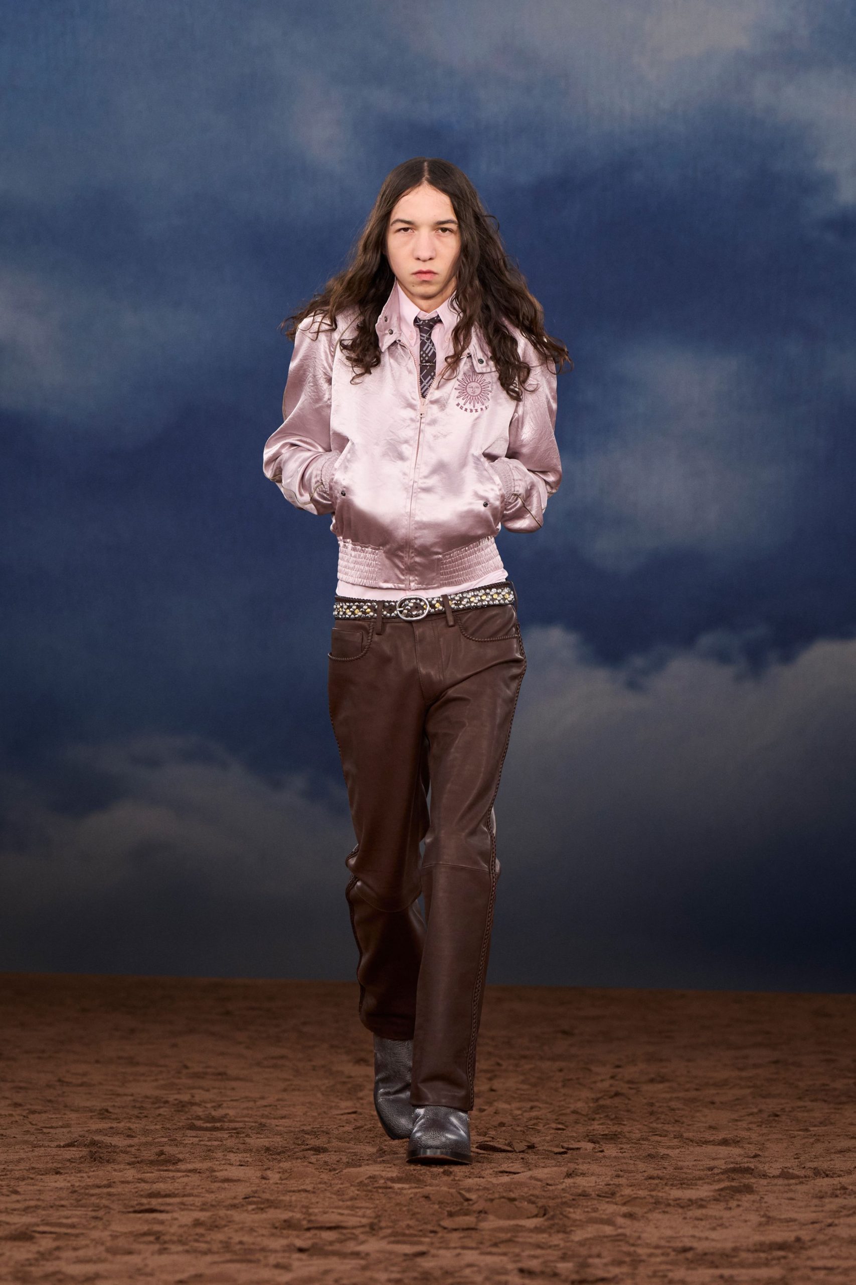pink satin long-sleeve collared fitted zippered jacket