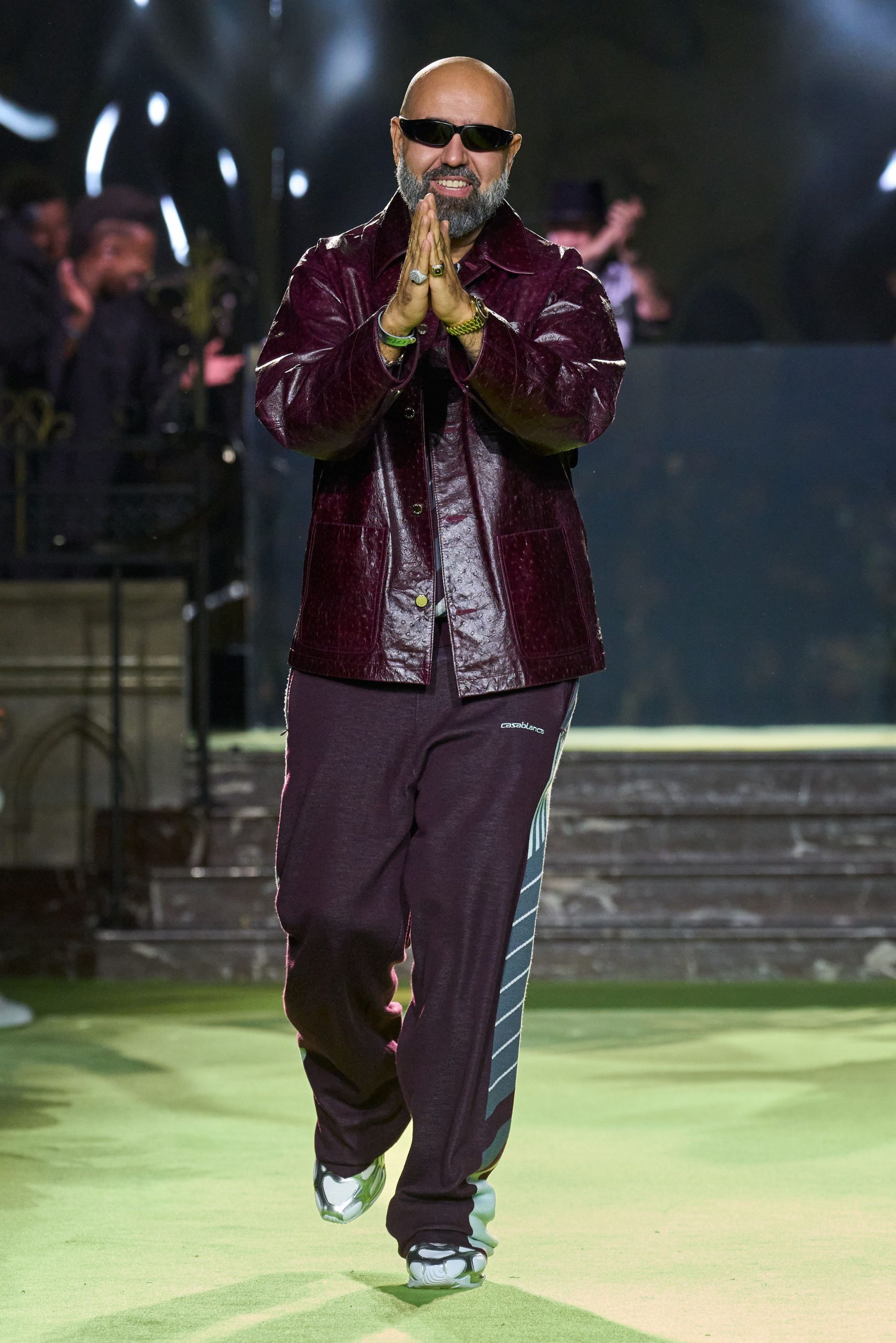 burgundy velvet jacket with relaxed pants