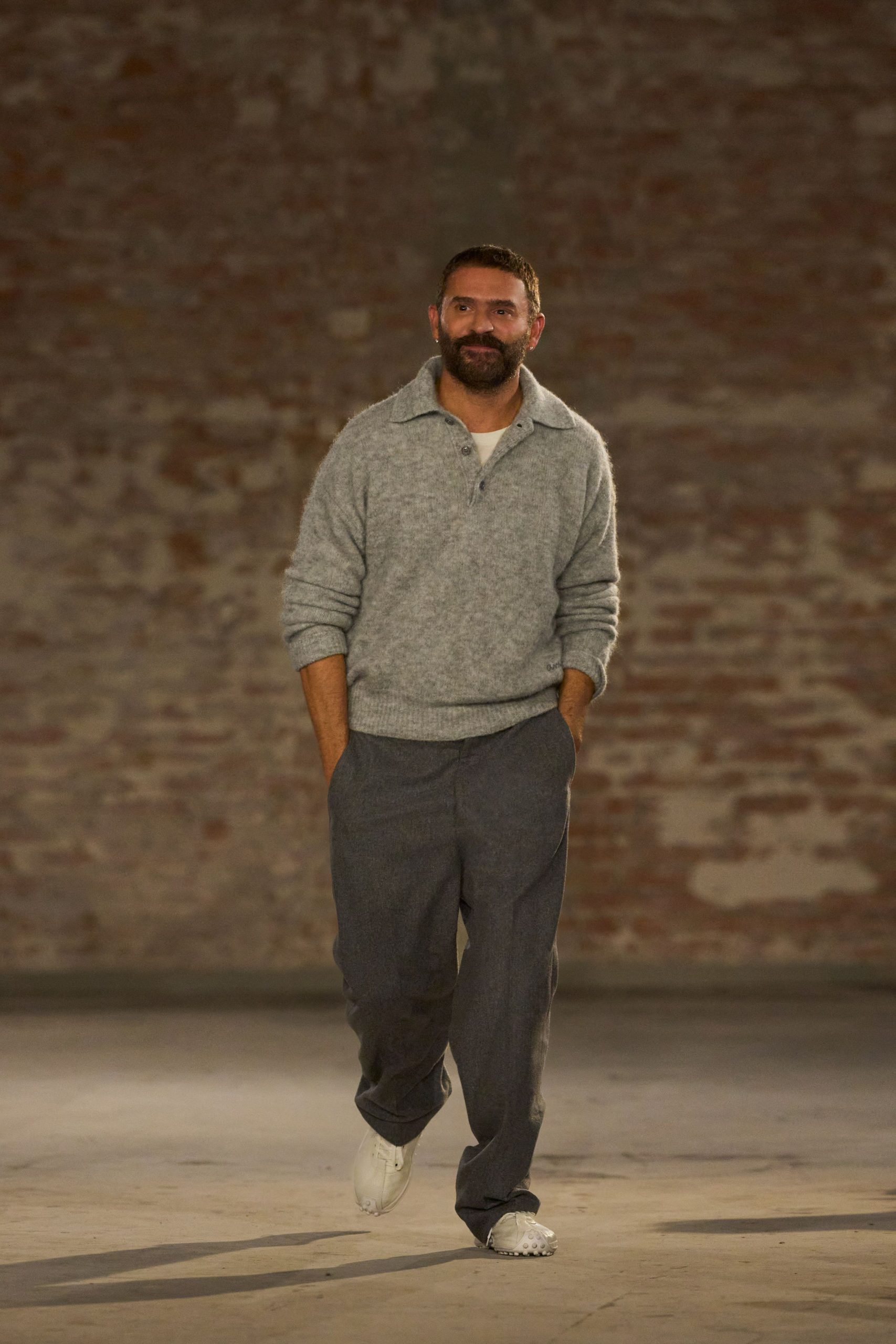 gray relaxed sweater and pants