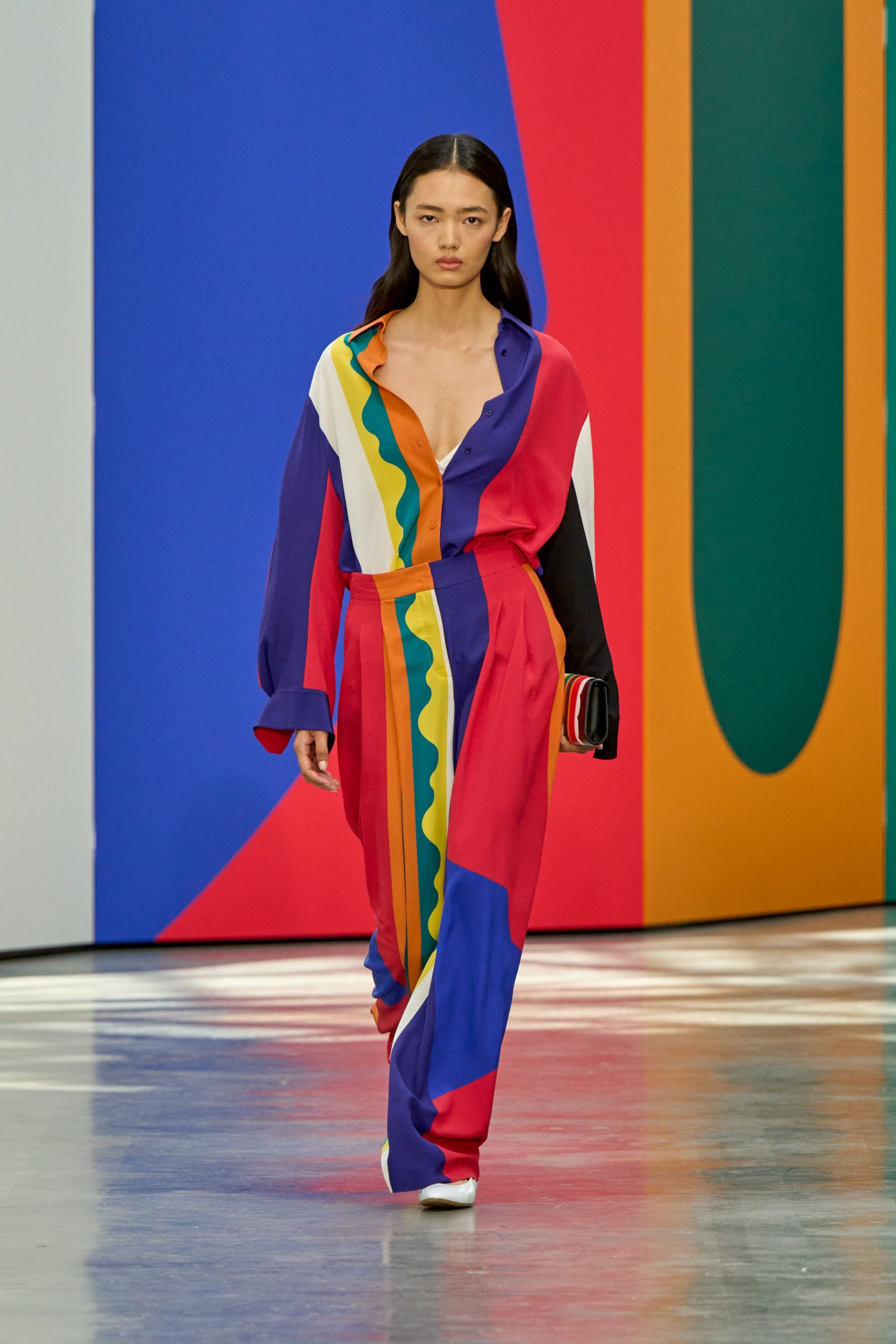 color-blocked relaxed jumpsuit
