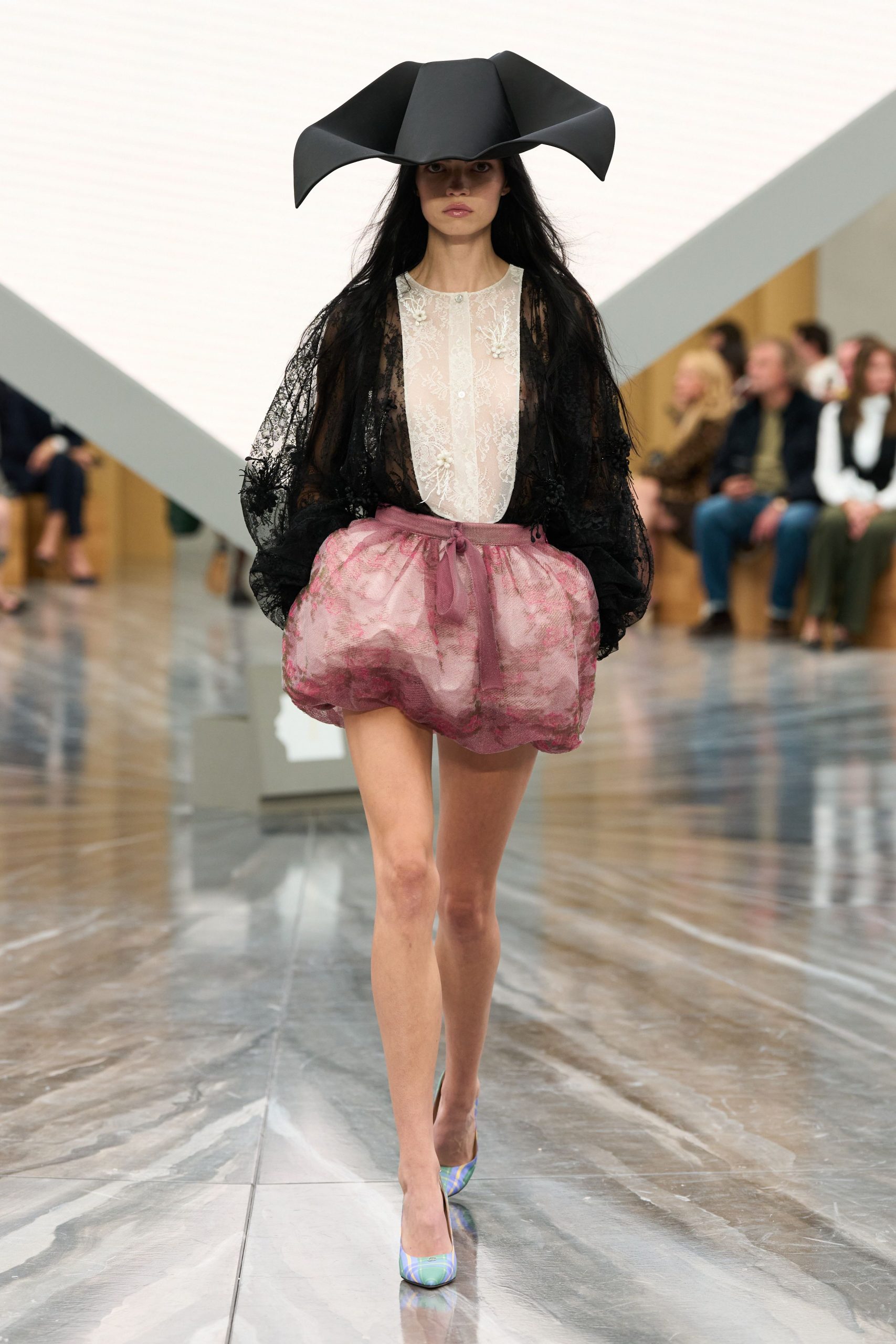 pink tulle fitted tiered mini skirt
