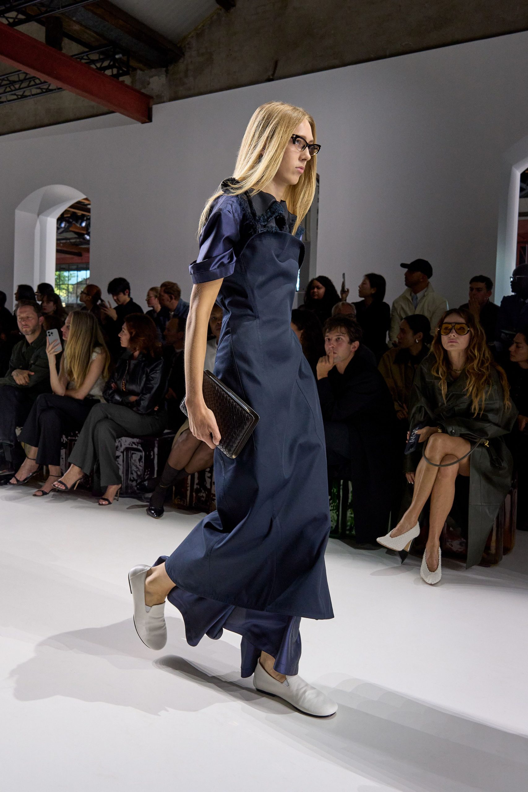 blue silk sleeveless dress