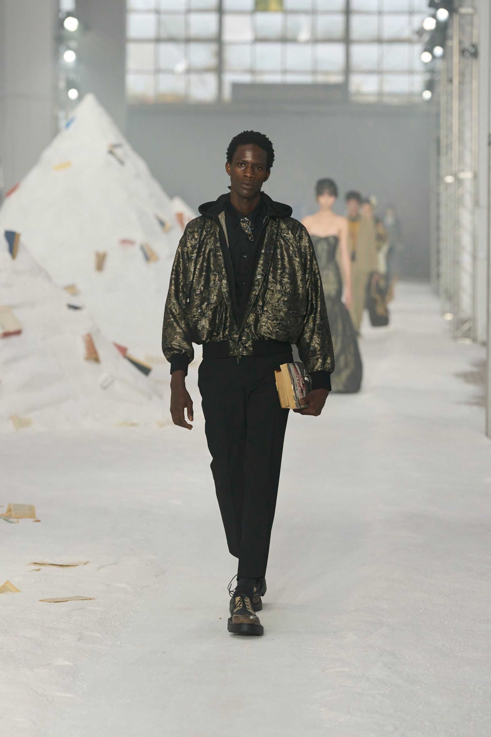 black and gold relaxed jacket