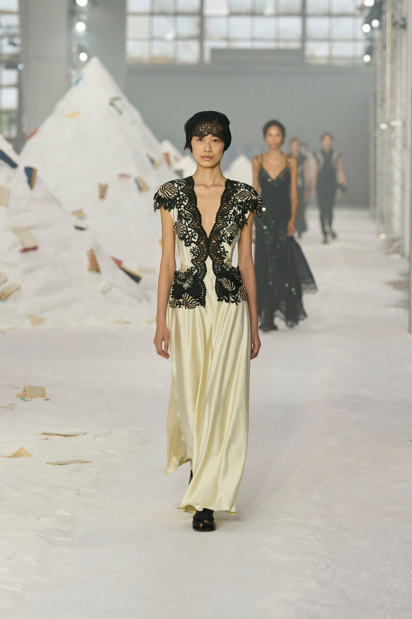 ivory silk sleeveless gown