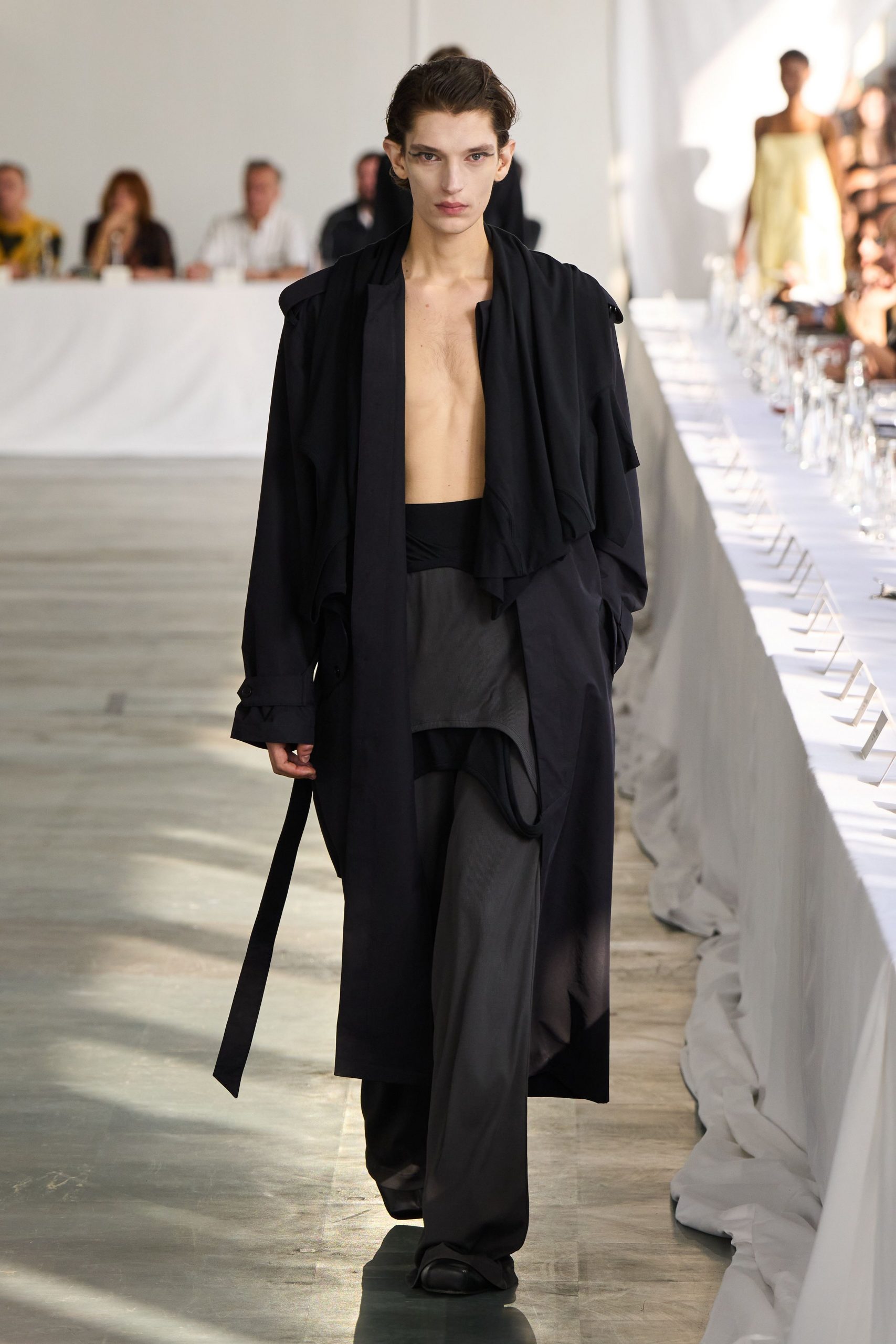 black relaxed coat and pants