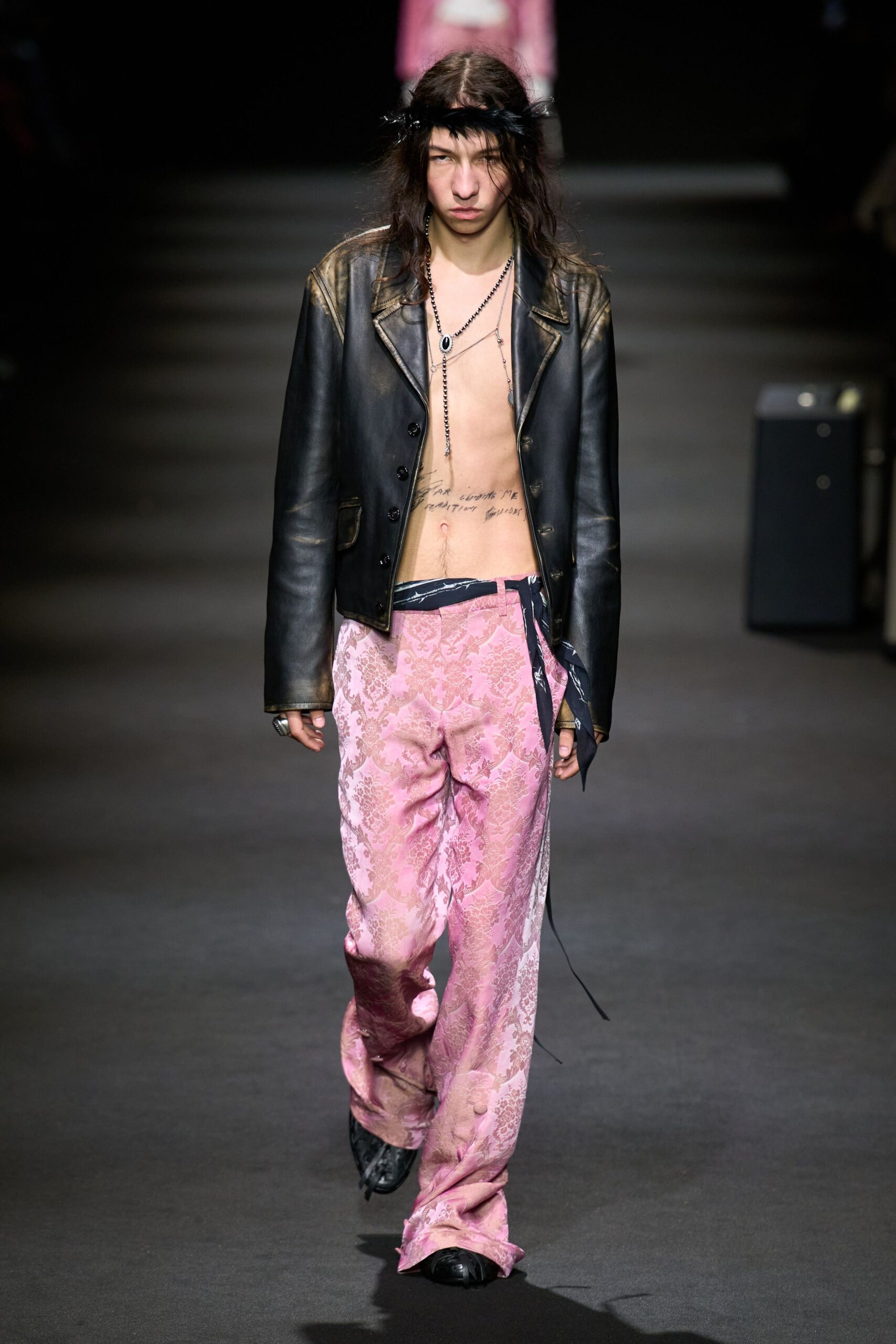 pink silk relaxed flared pants
