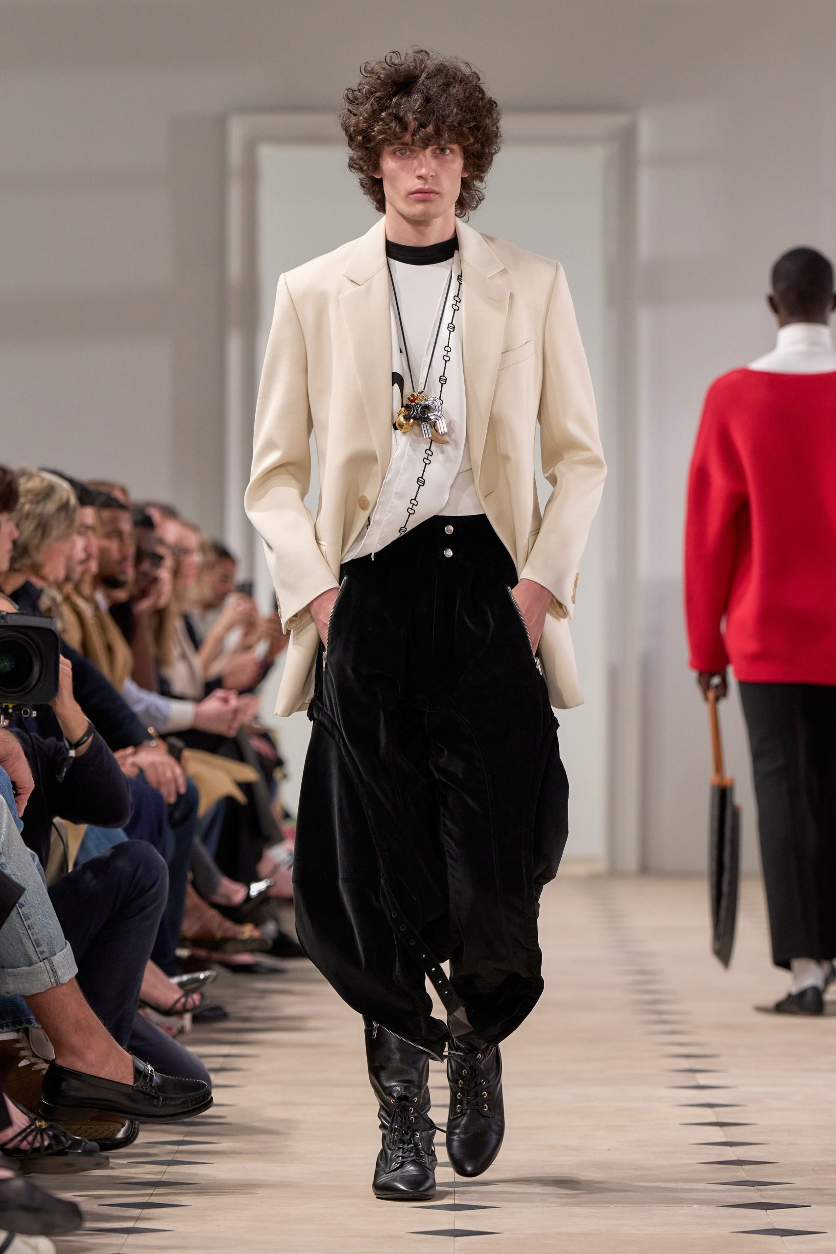 black velvet relaxed pleated pants