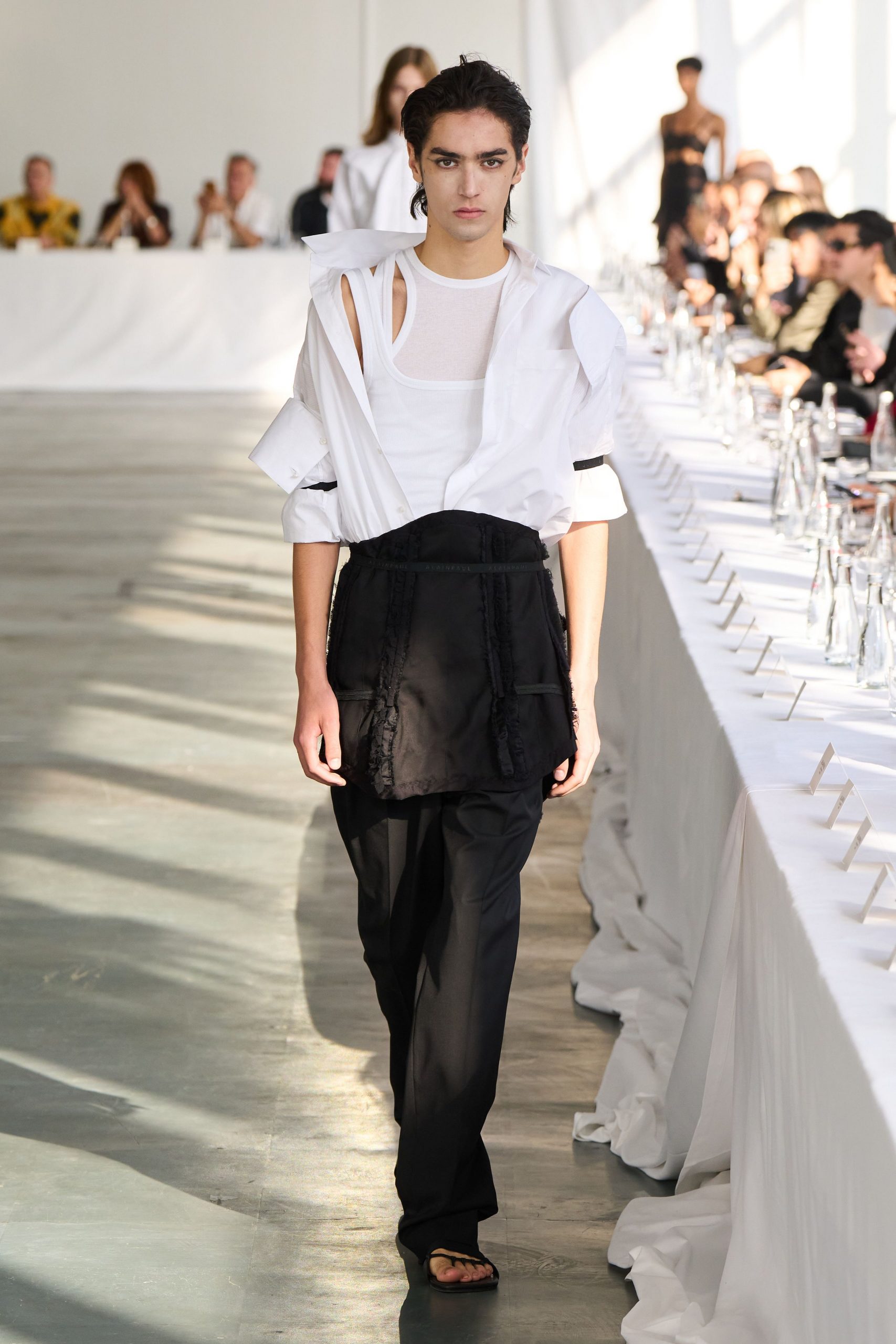 white shirt black skirt outfit