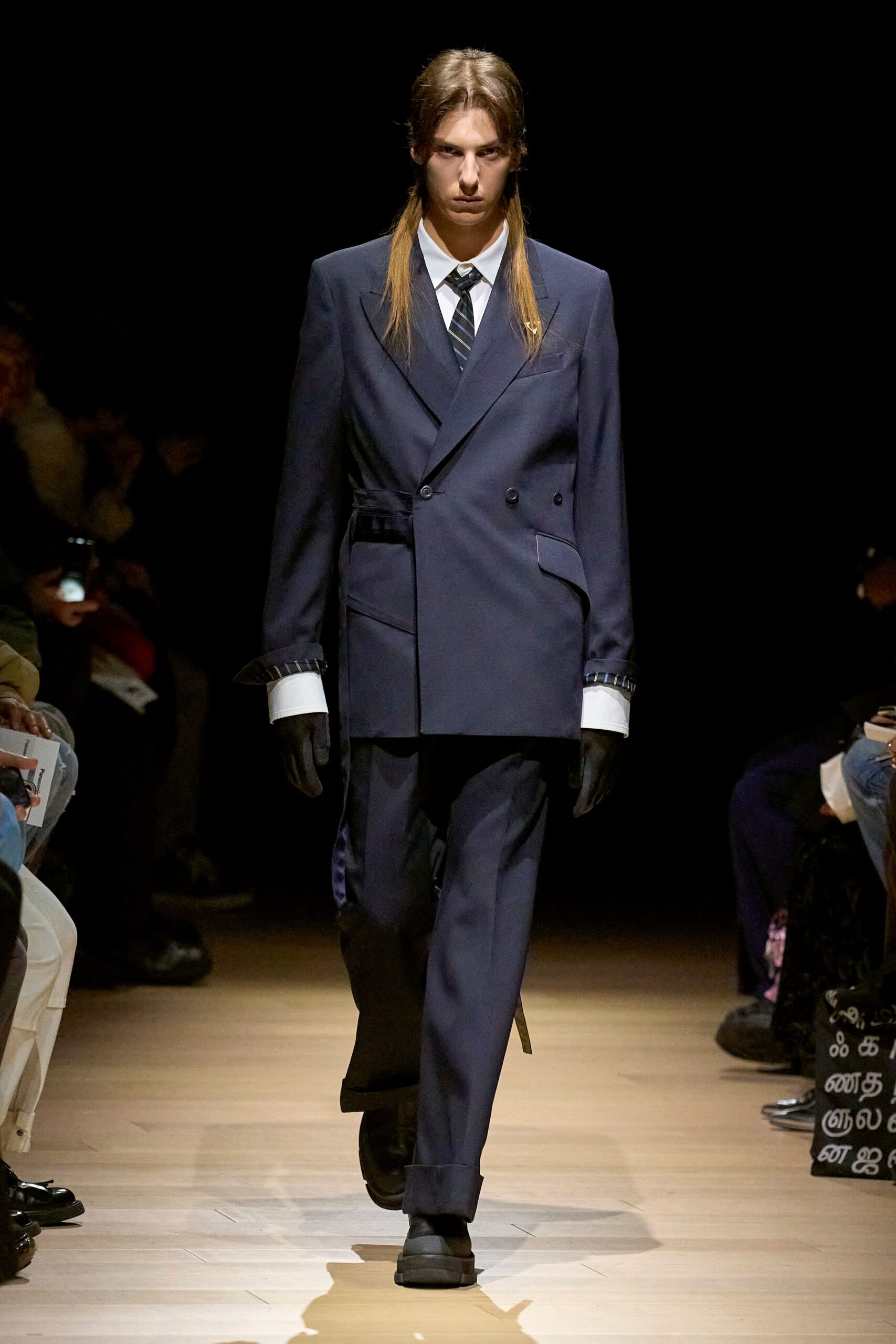 navy tailored suit with white shirt