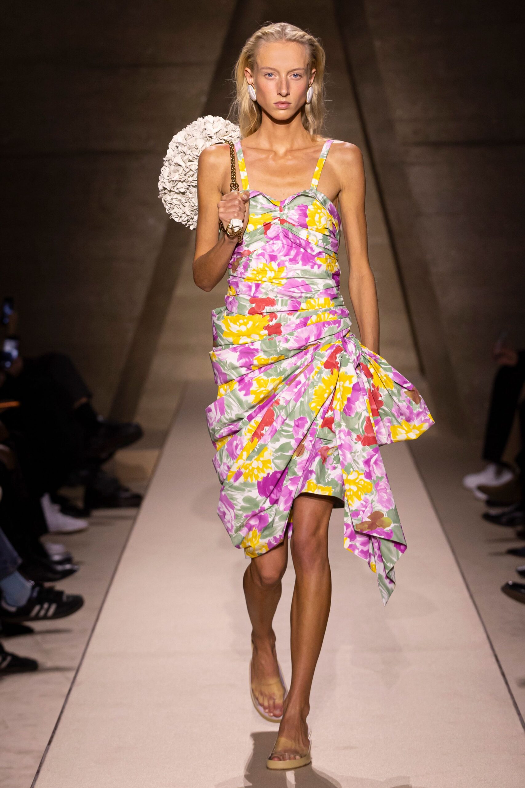 floral mini dress with bag
