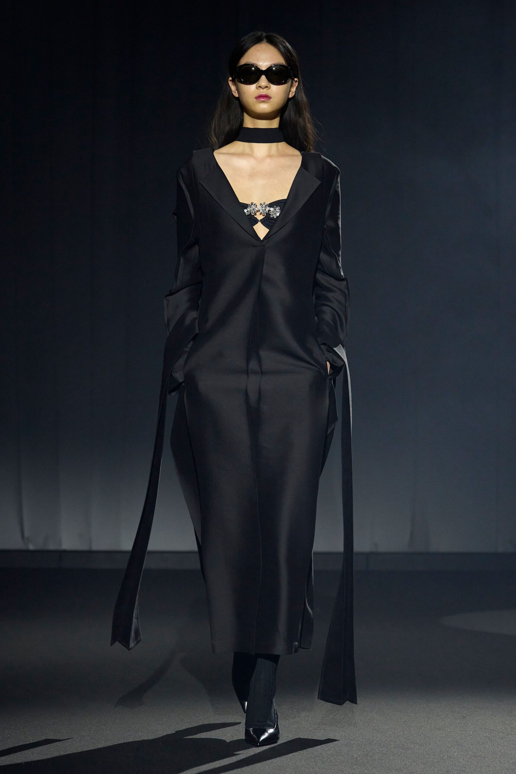 black silk relaxed dress