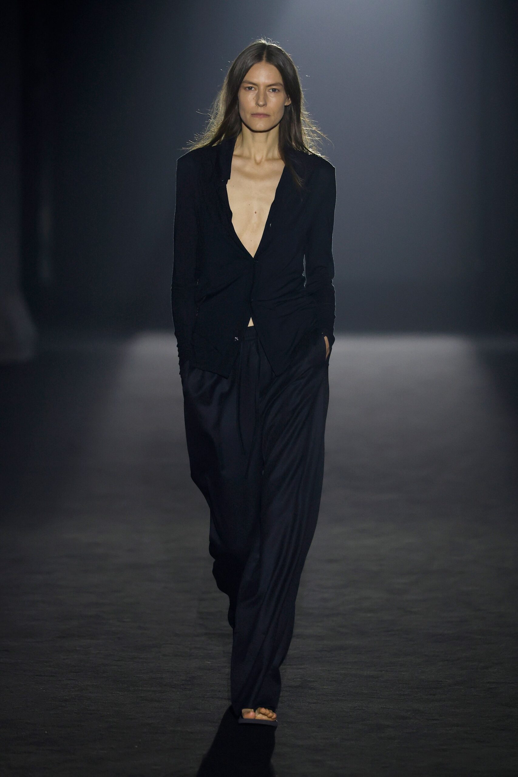 black silk blazer and pants