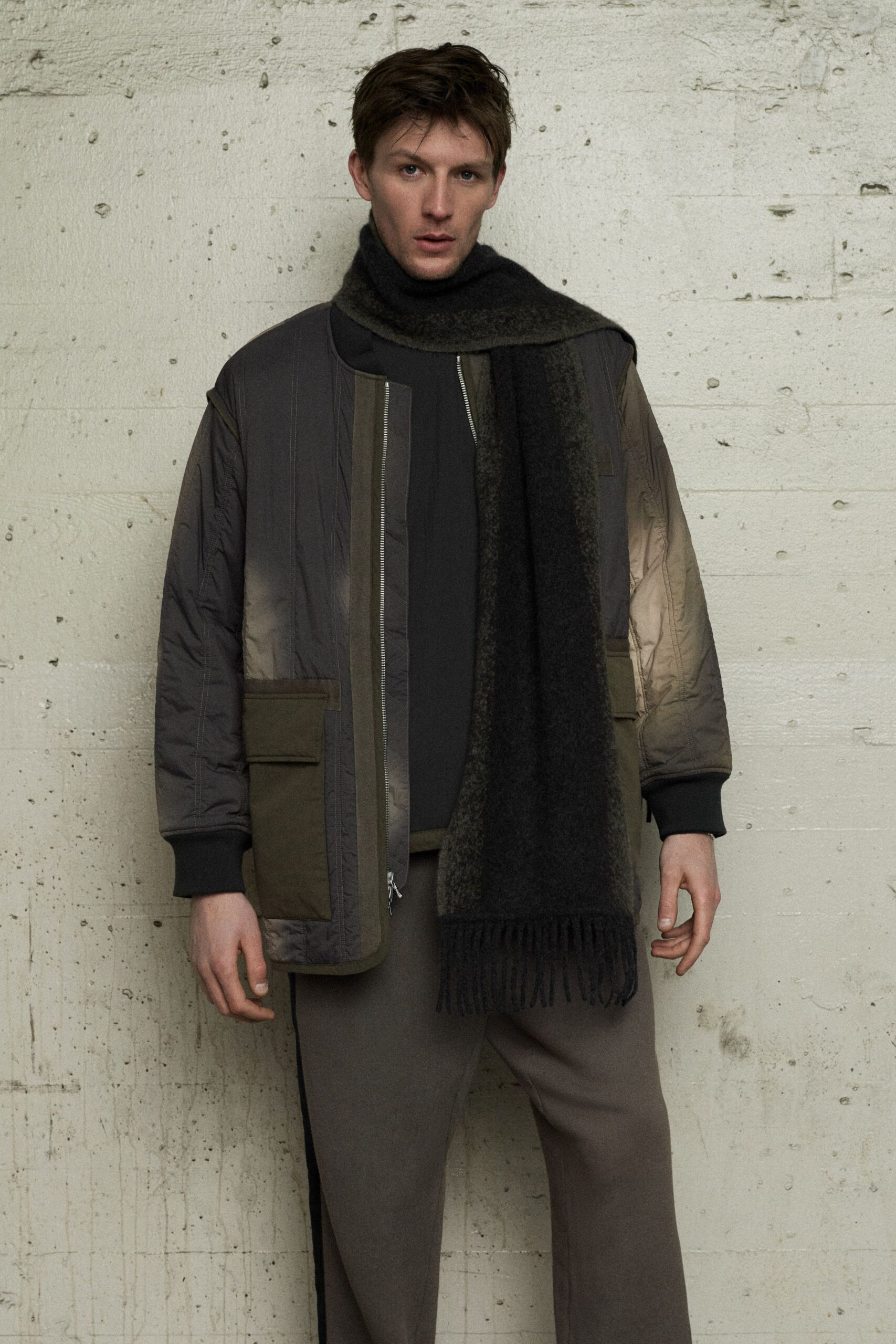 black wool scarf