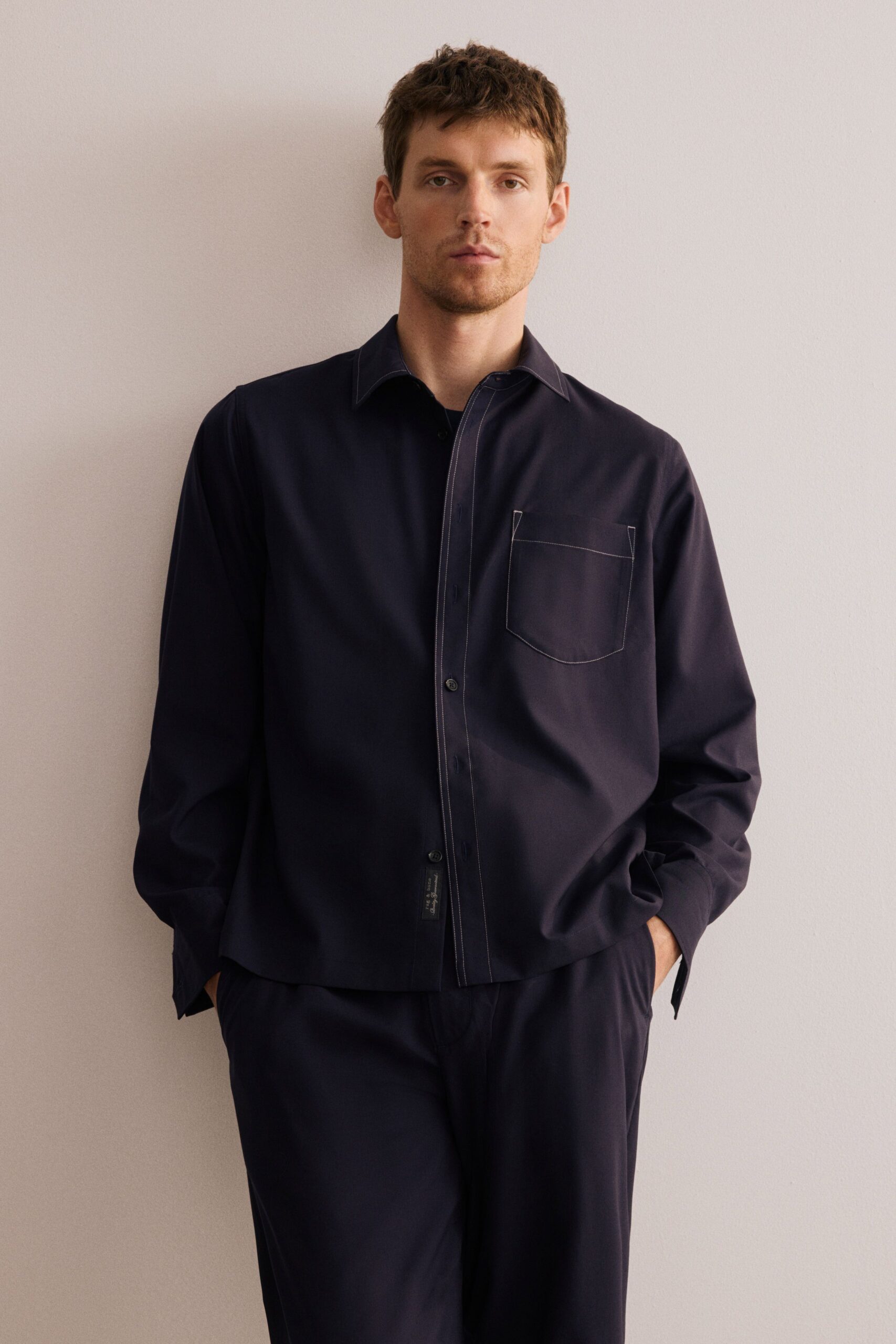 blue relaxed shirt and pants