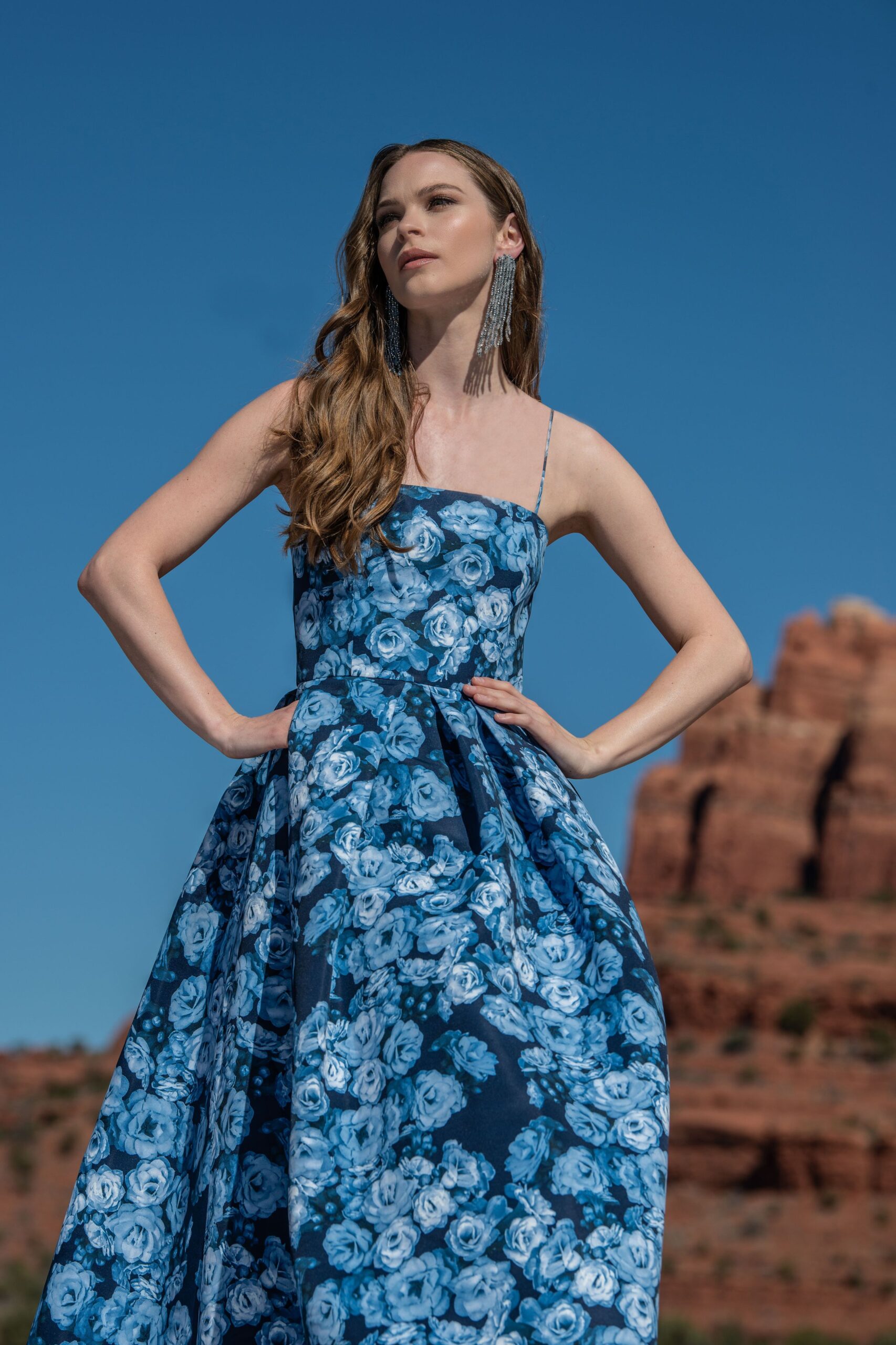 blue floral maxi dress
