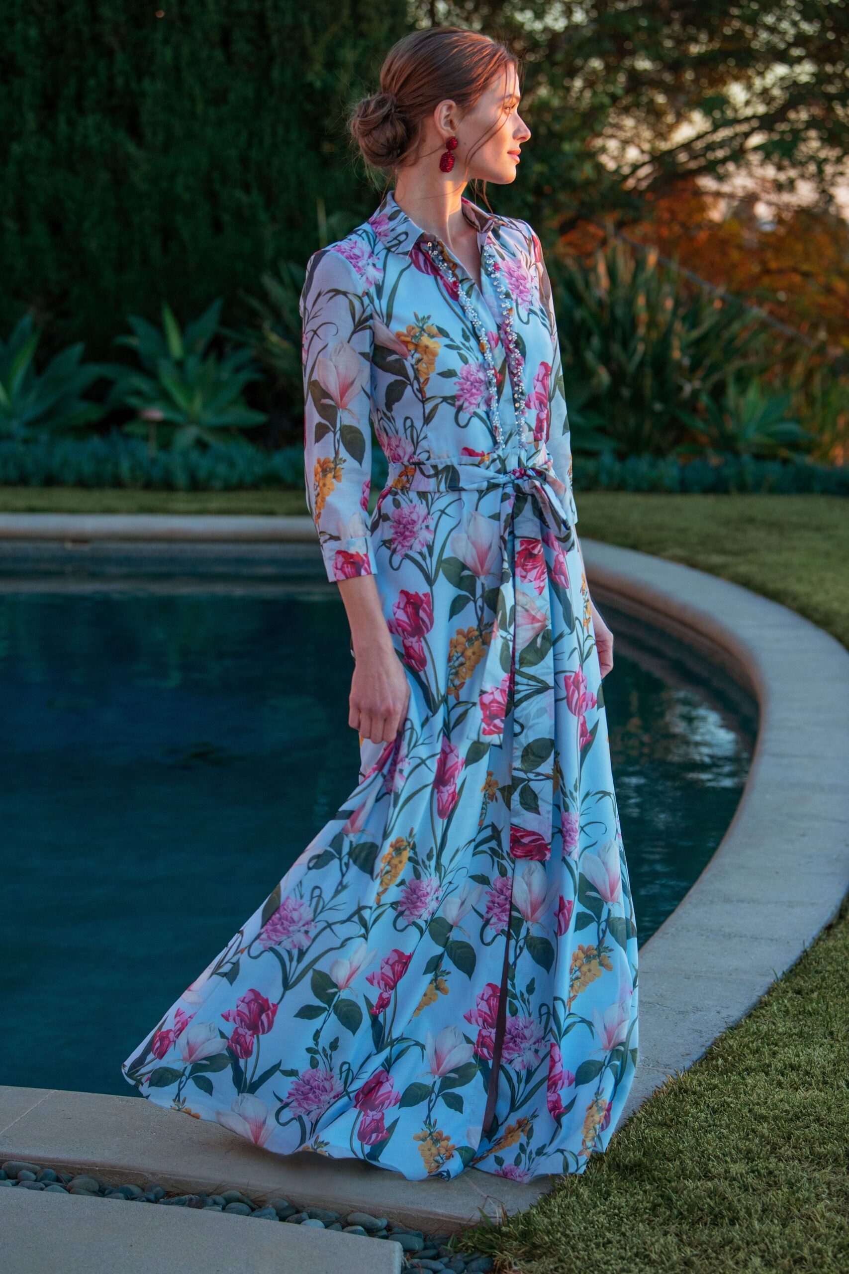 floral silk maxi dress