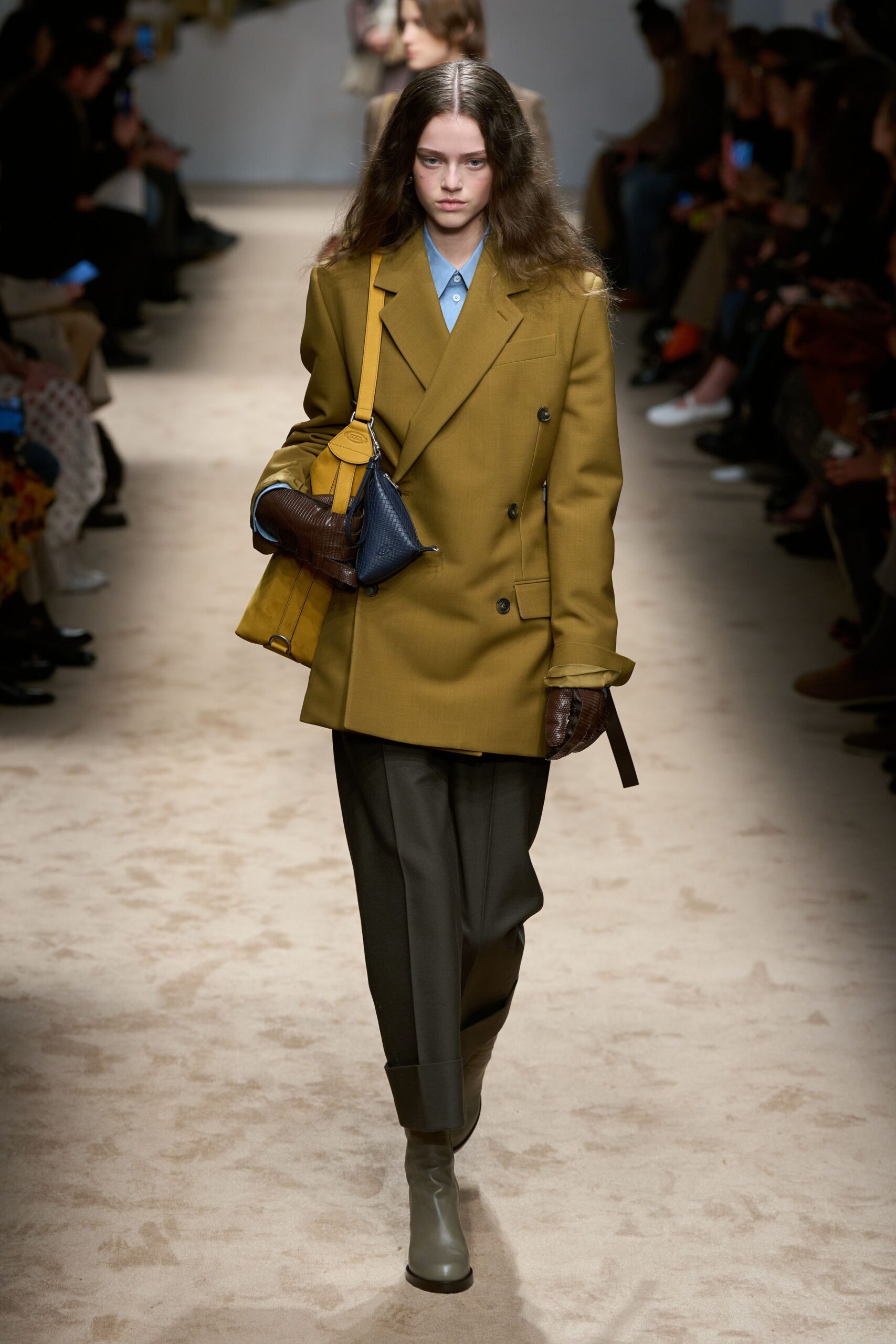 yellow blazer with blue shirt