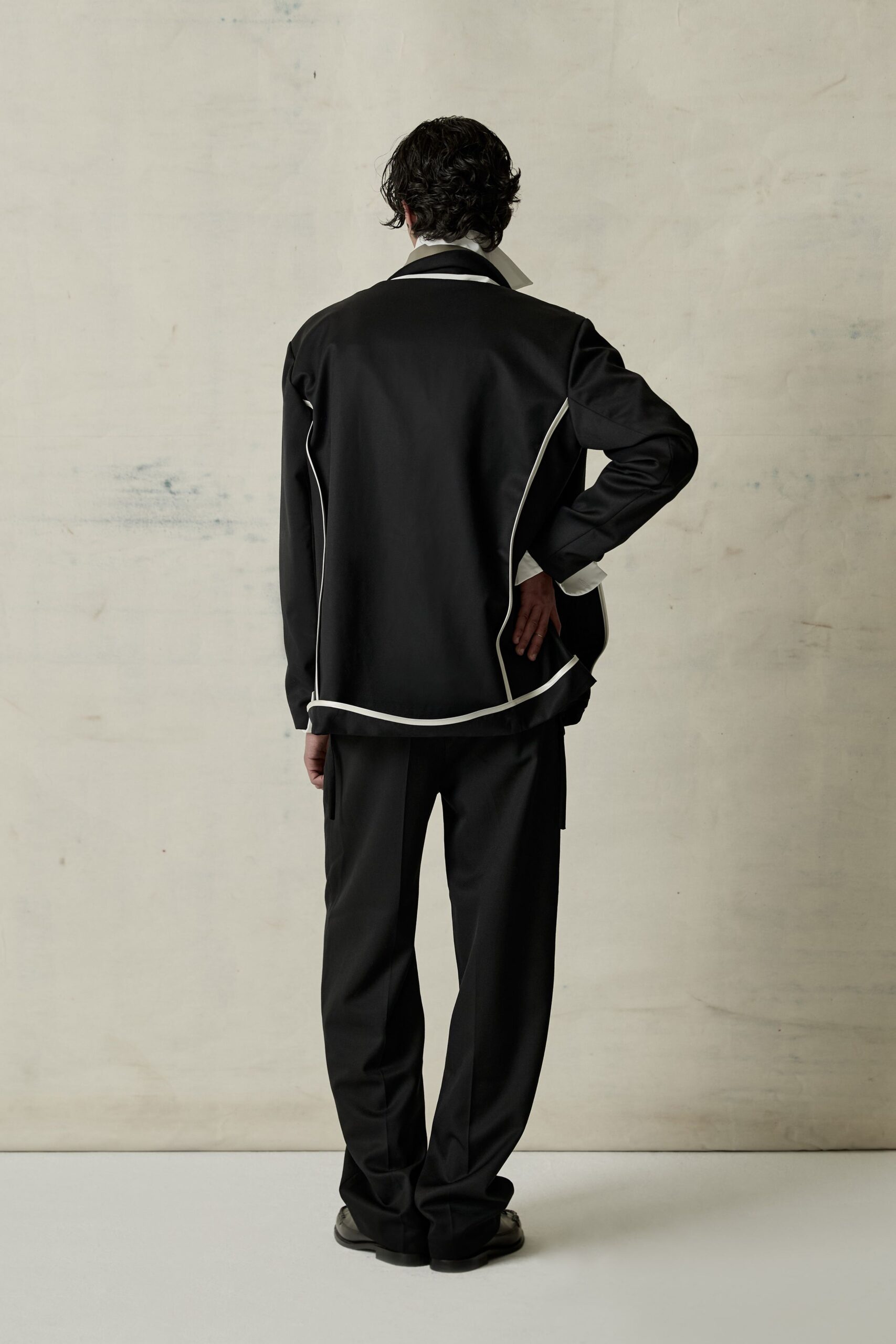 black relaxed jacket and pants