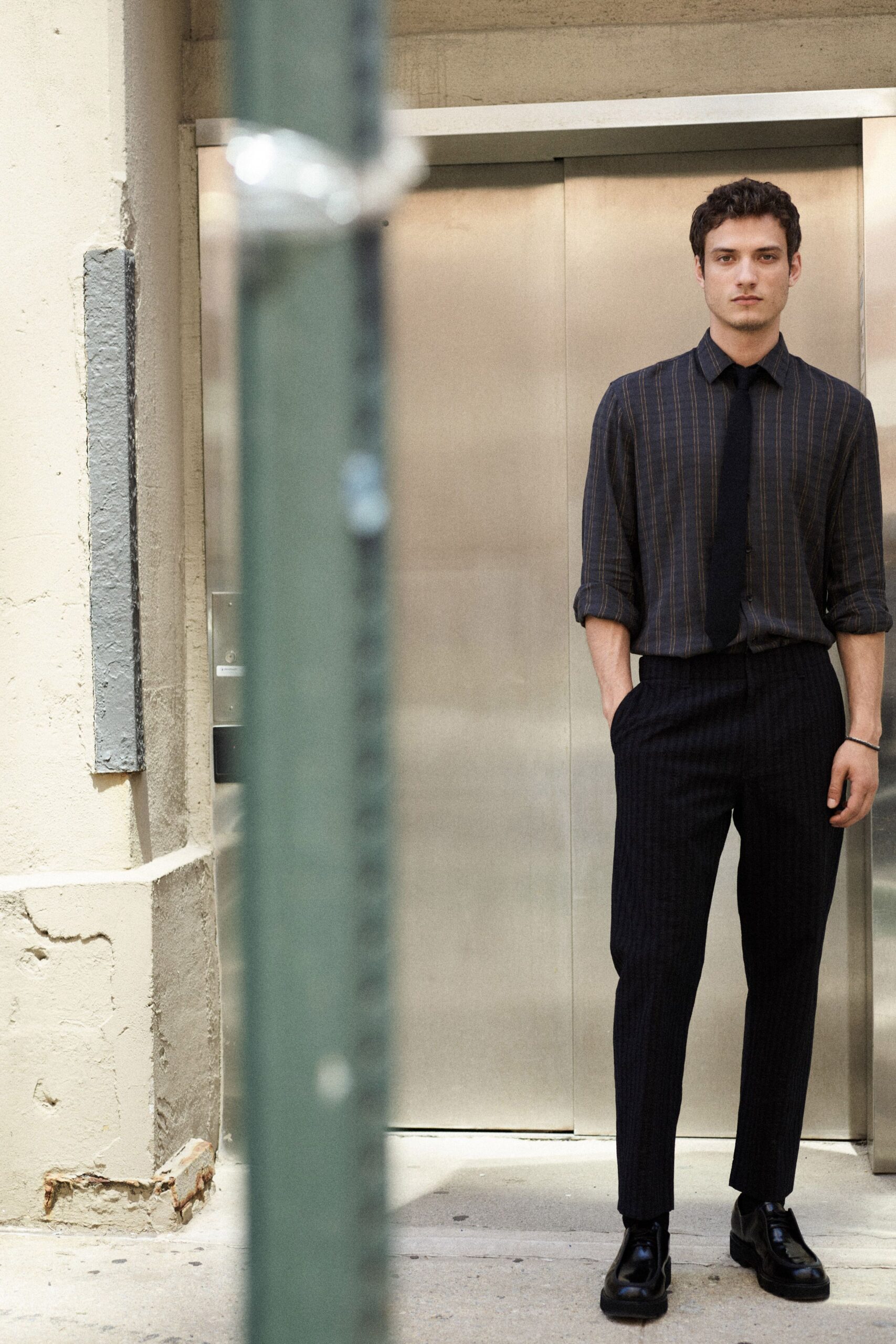 black striped shirt with pants