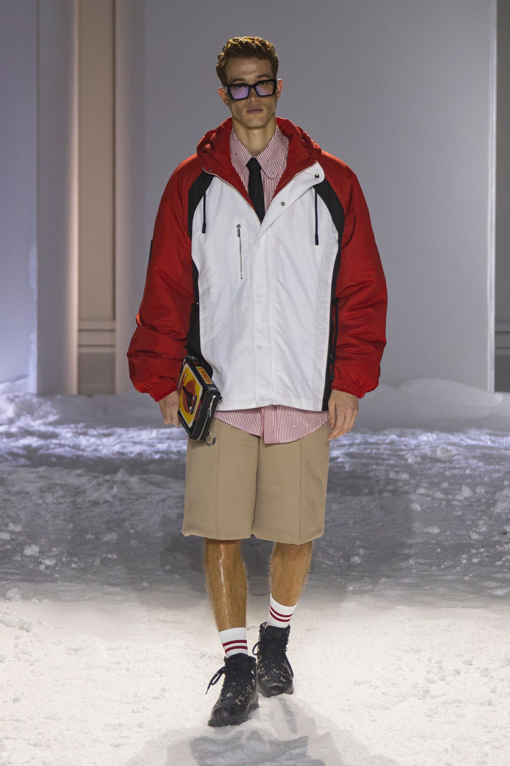 red and white relaxed jacket