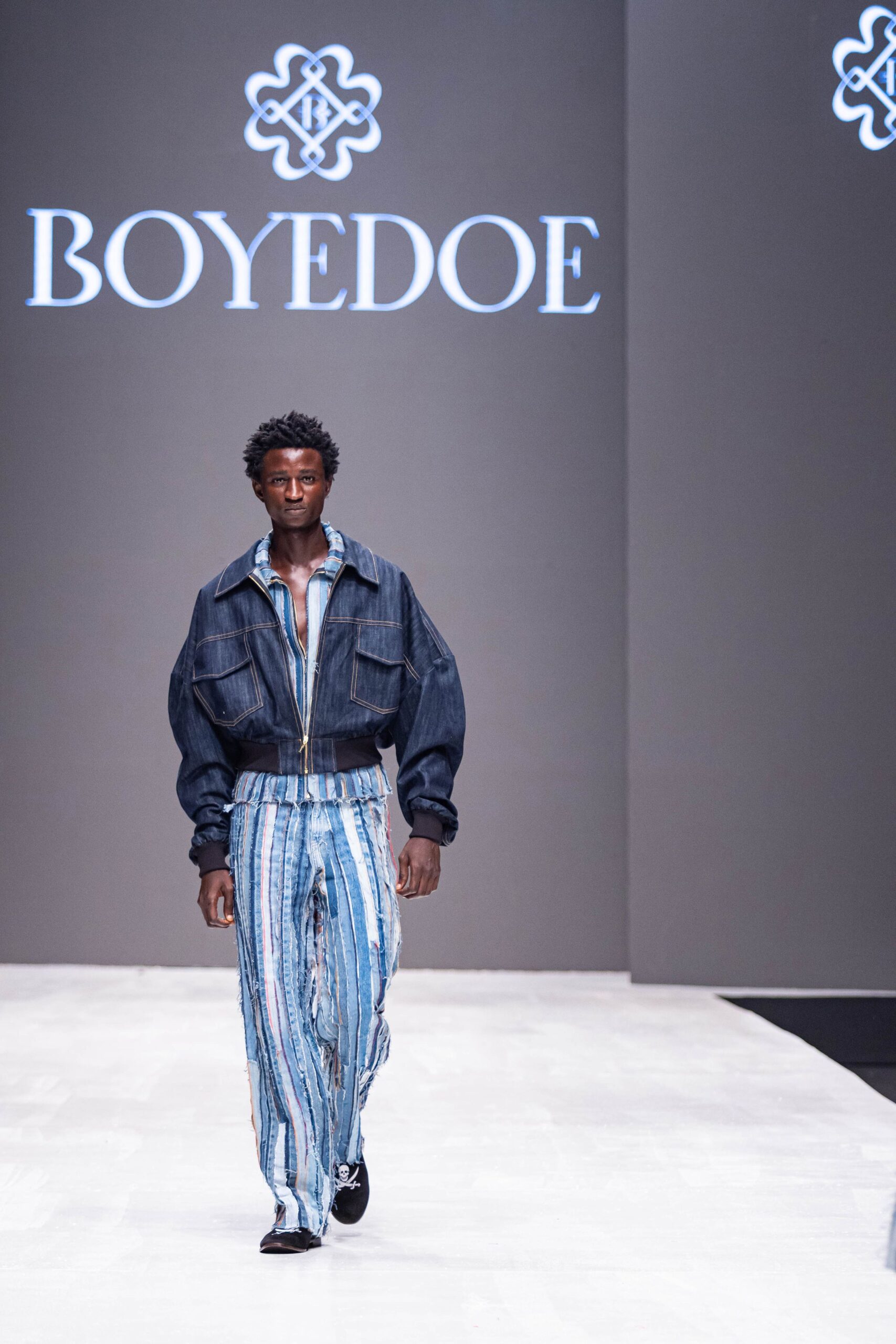 blue denim jacket and pants