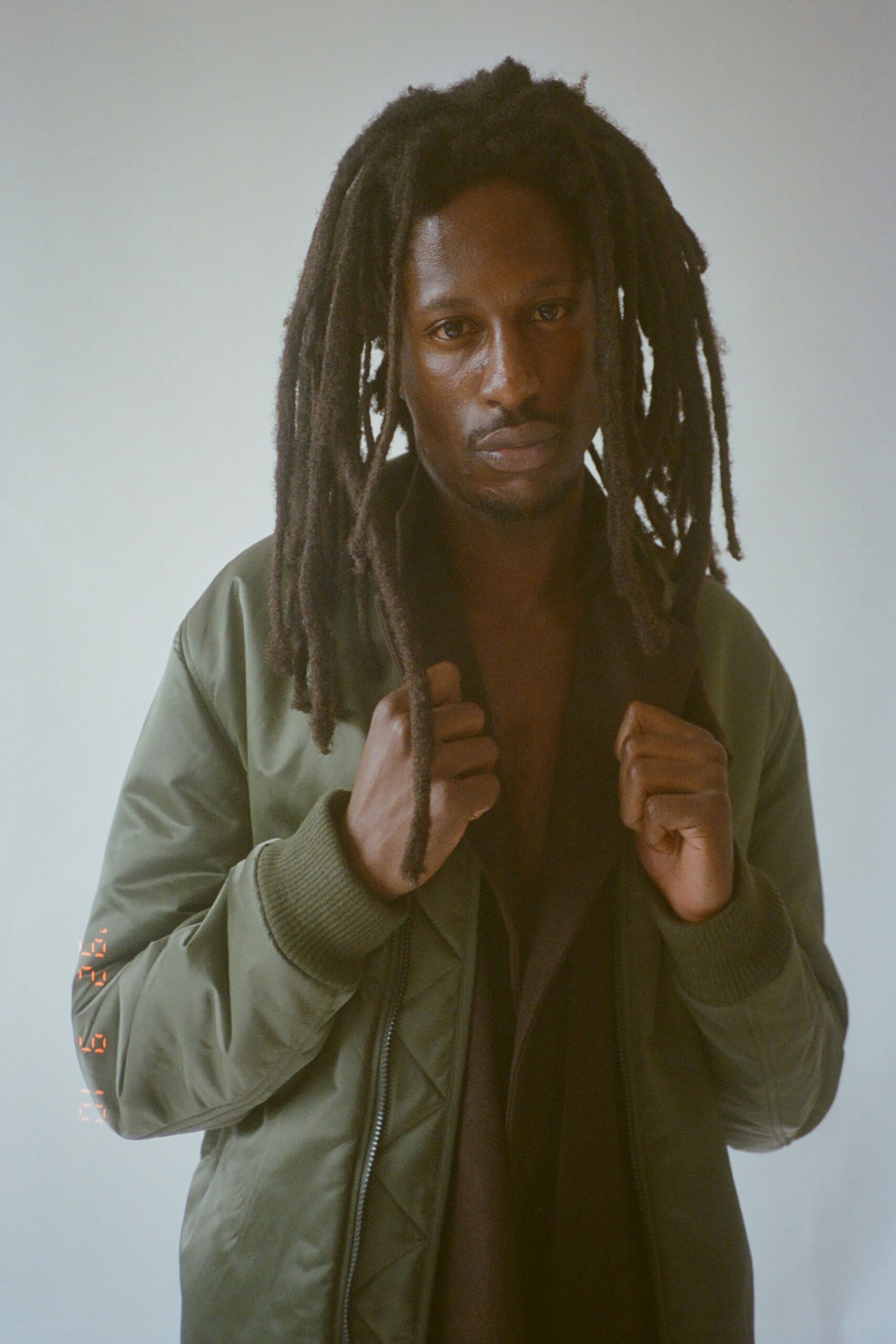 relaxed green cotton jacket