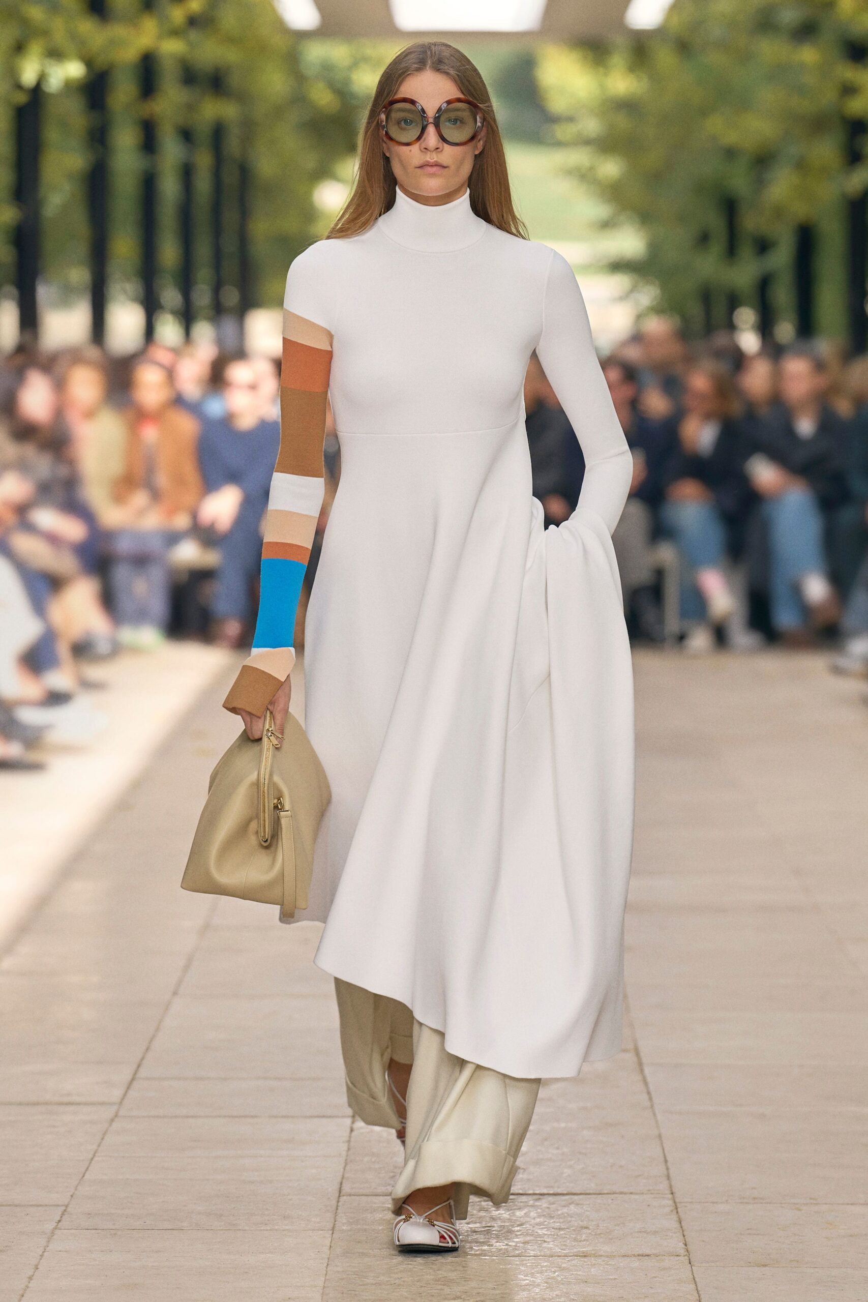 white fitted asymmetric dress