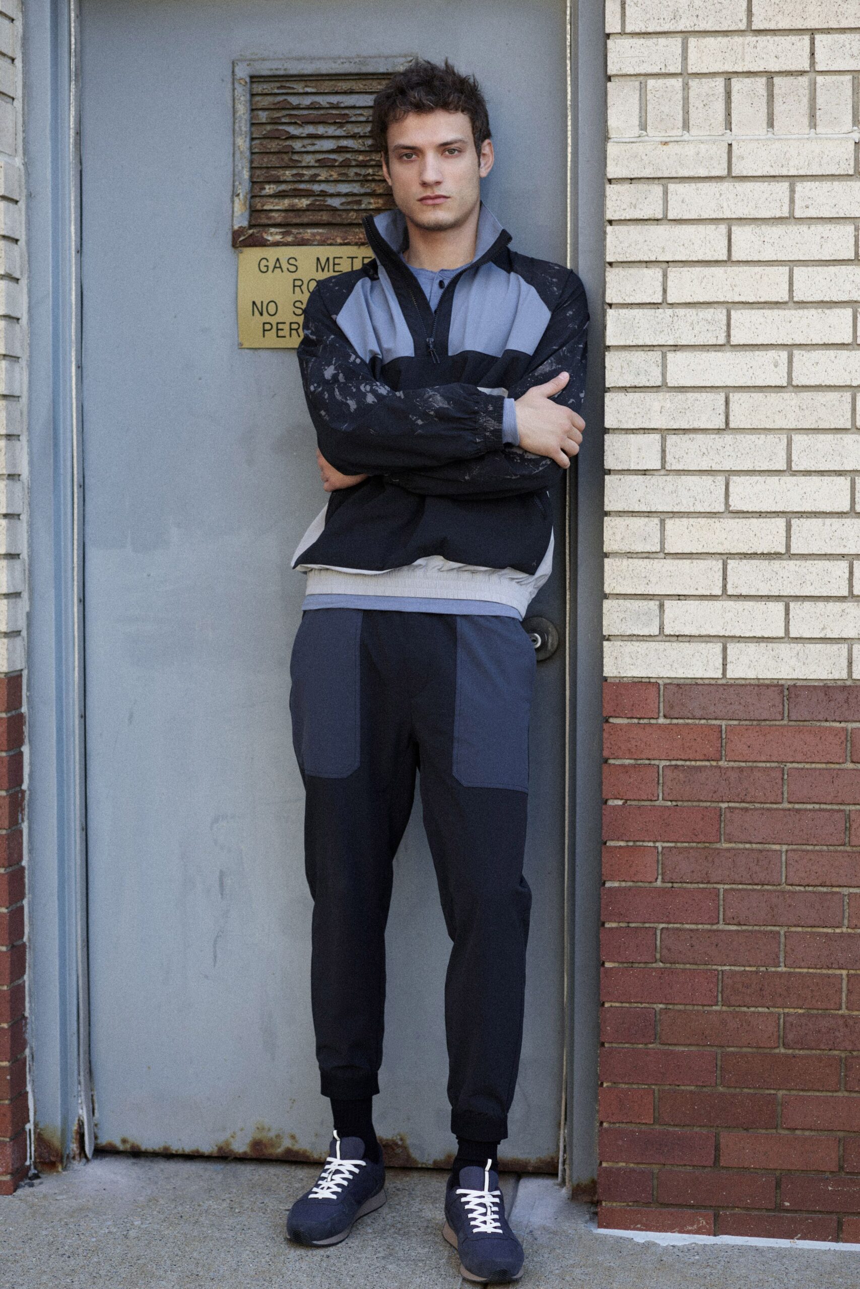 black gray relaxed jacket and pants