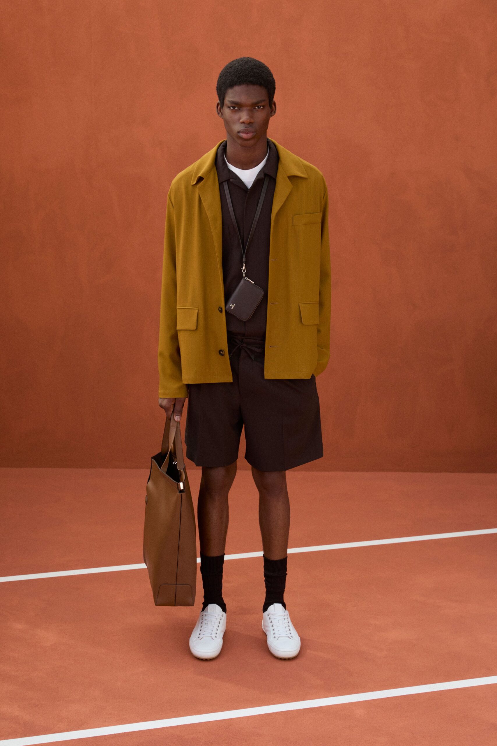 yellow long-sleeve collared relaxed jacket