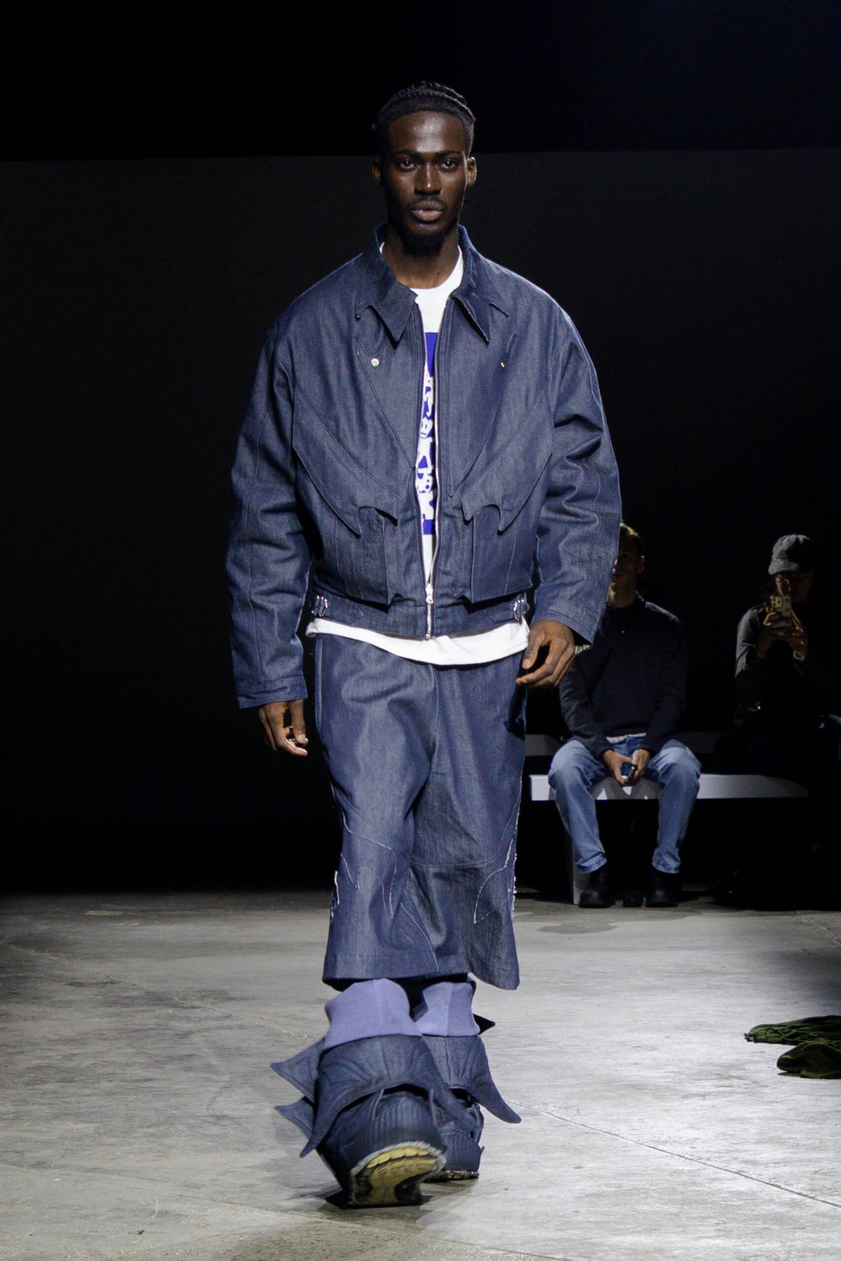 blue denim jacket and pants