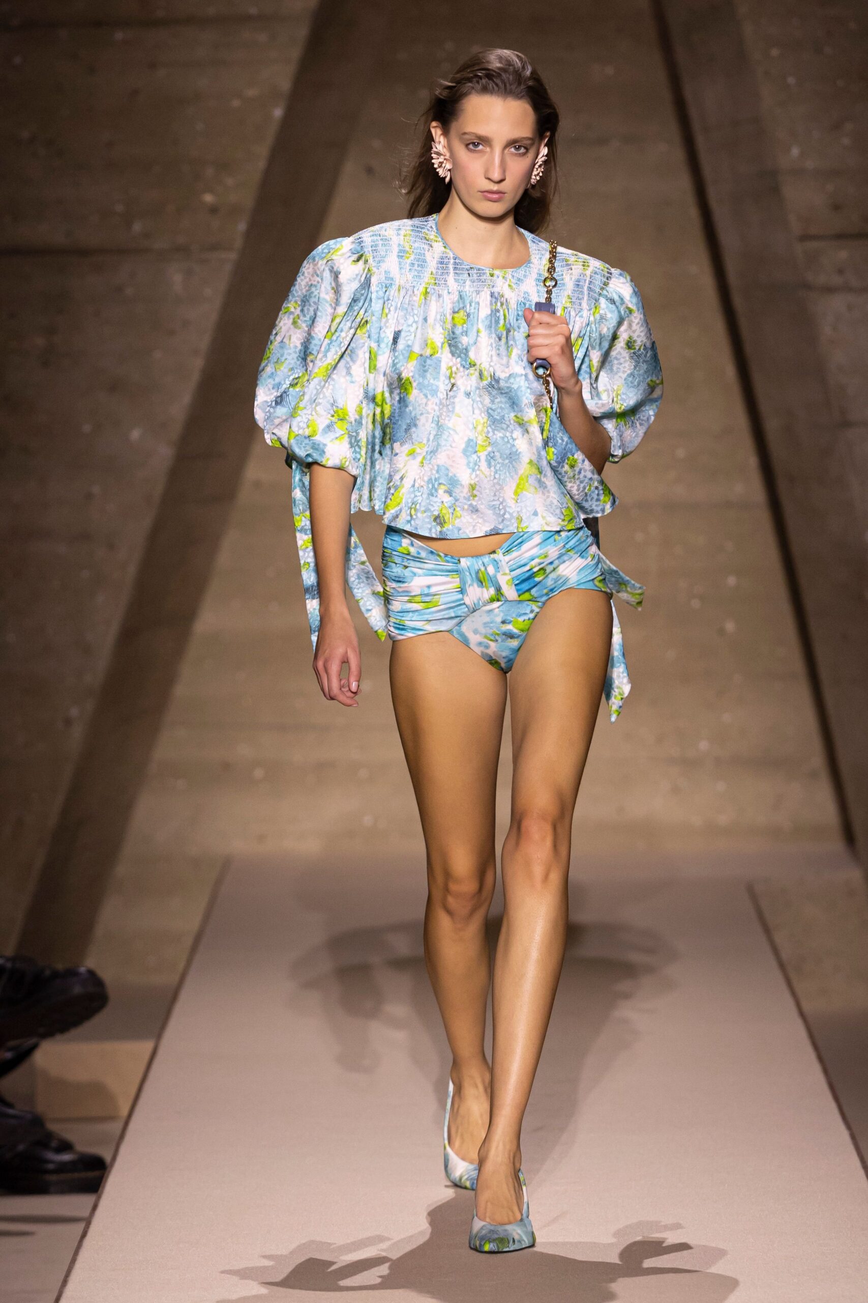 blue silk fitted zippered short shorts